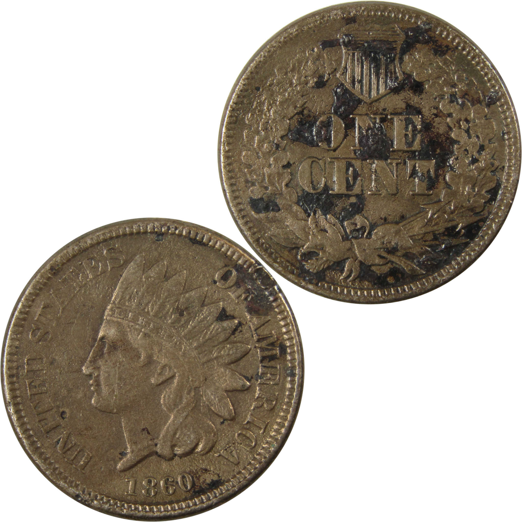 1860 Indian Head Cent VF Very Fine Details Penny 1c Coin SKU:CP1176