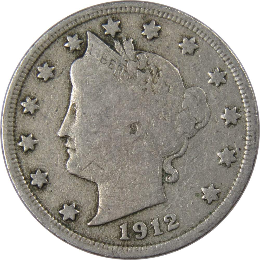 1912 Liberty Head V Nickel F Fine 5c Coin Collectible