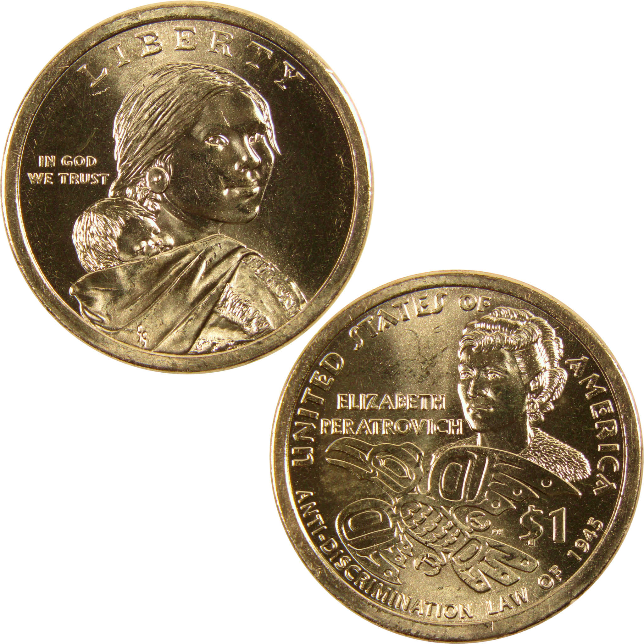 2020 P Elizabeth Peratrovich Native American Dollar BU Uncirculated $1