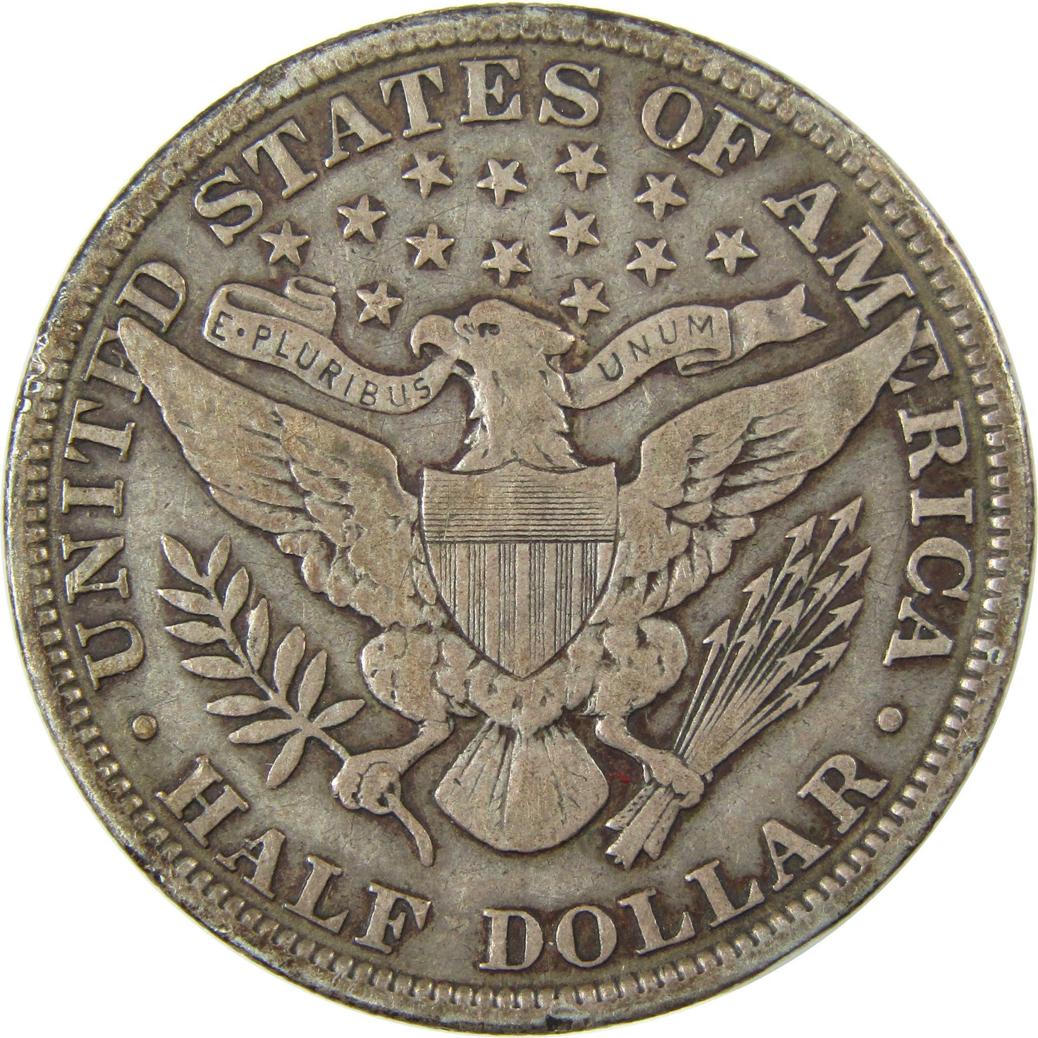 1907 Barber Silver Half Dollar VF Very Fine 50c Coin SKU:I27824