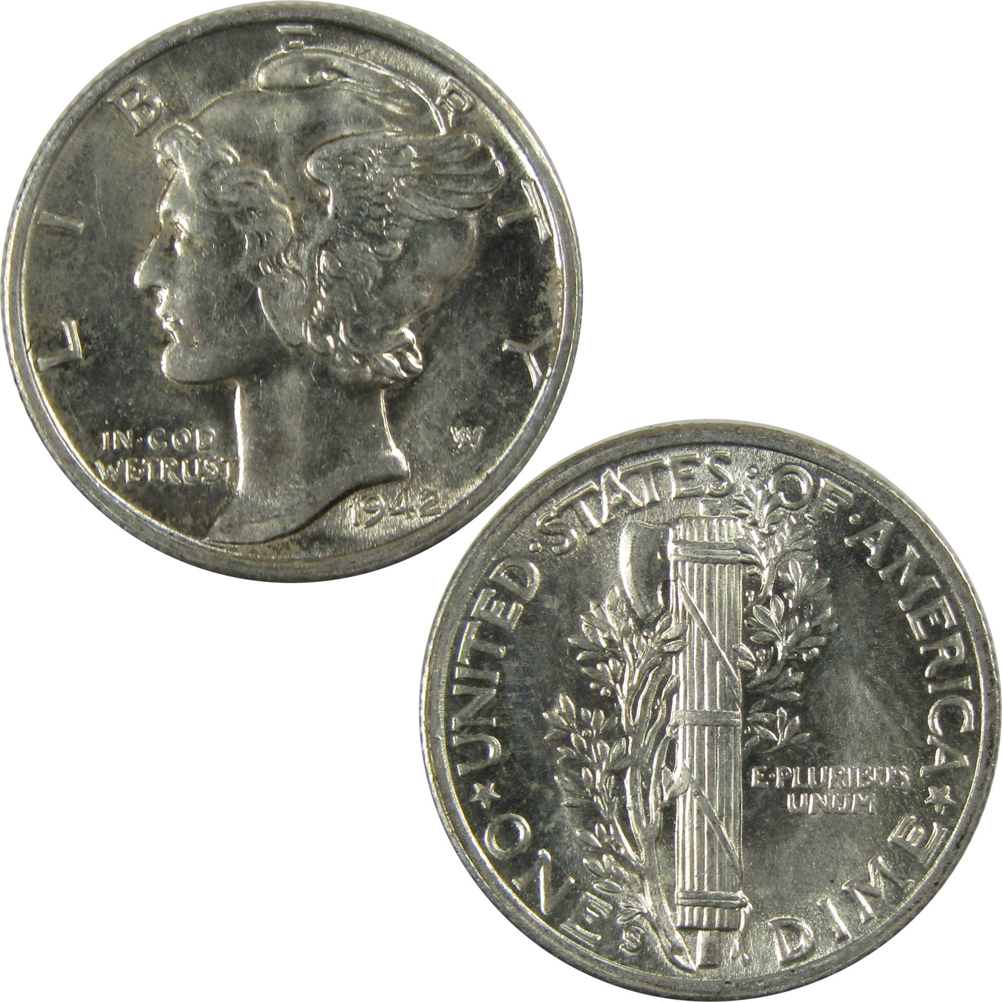 1942 S Mercury Silver Dime AU About Uncirculated 10c Coin SKU:CP346
