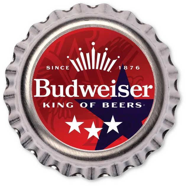 Budweiser Patriotic Silver Bottle Cap Collectible