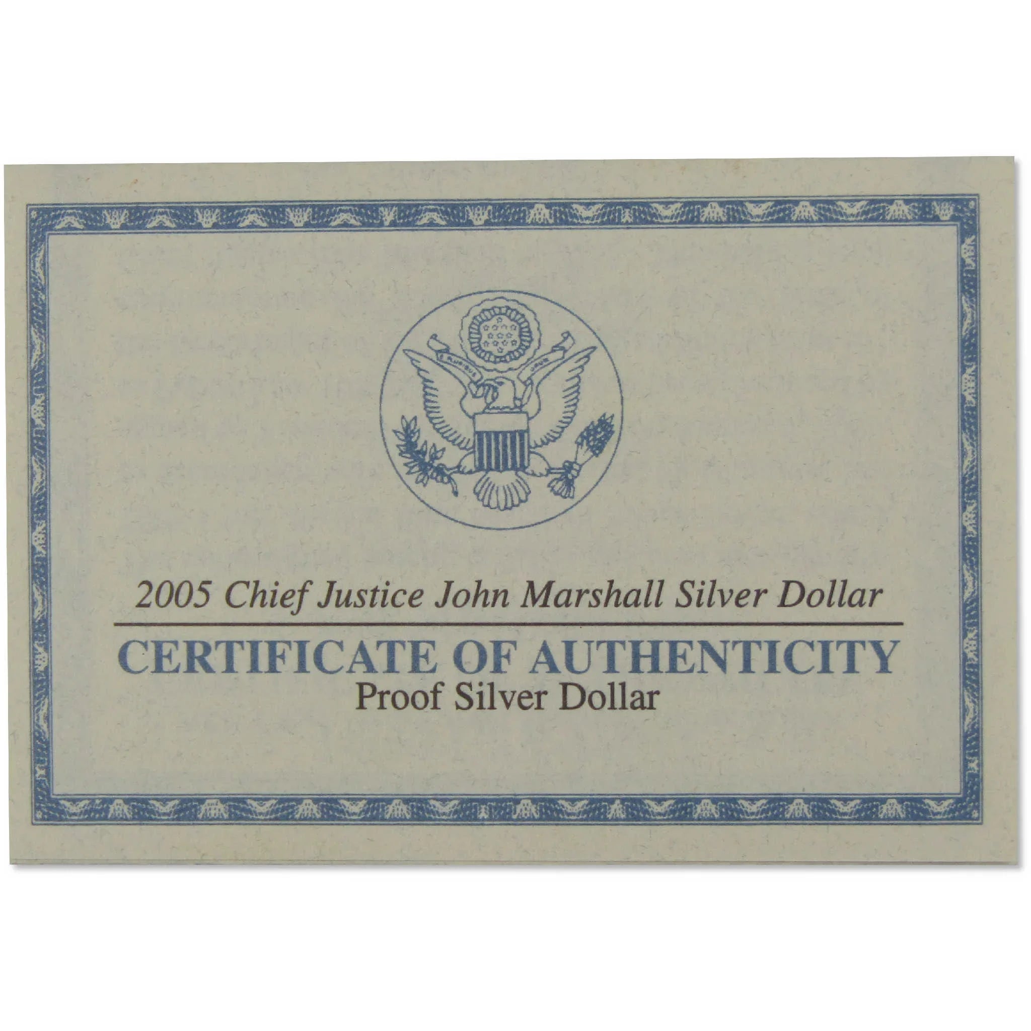 2005 P Chief Justice John Marshall Commemorative Silver $1 Proof OGP