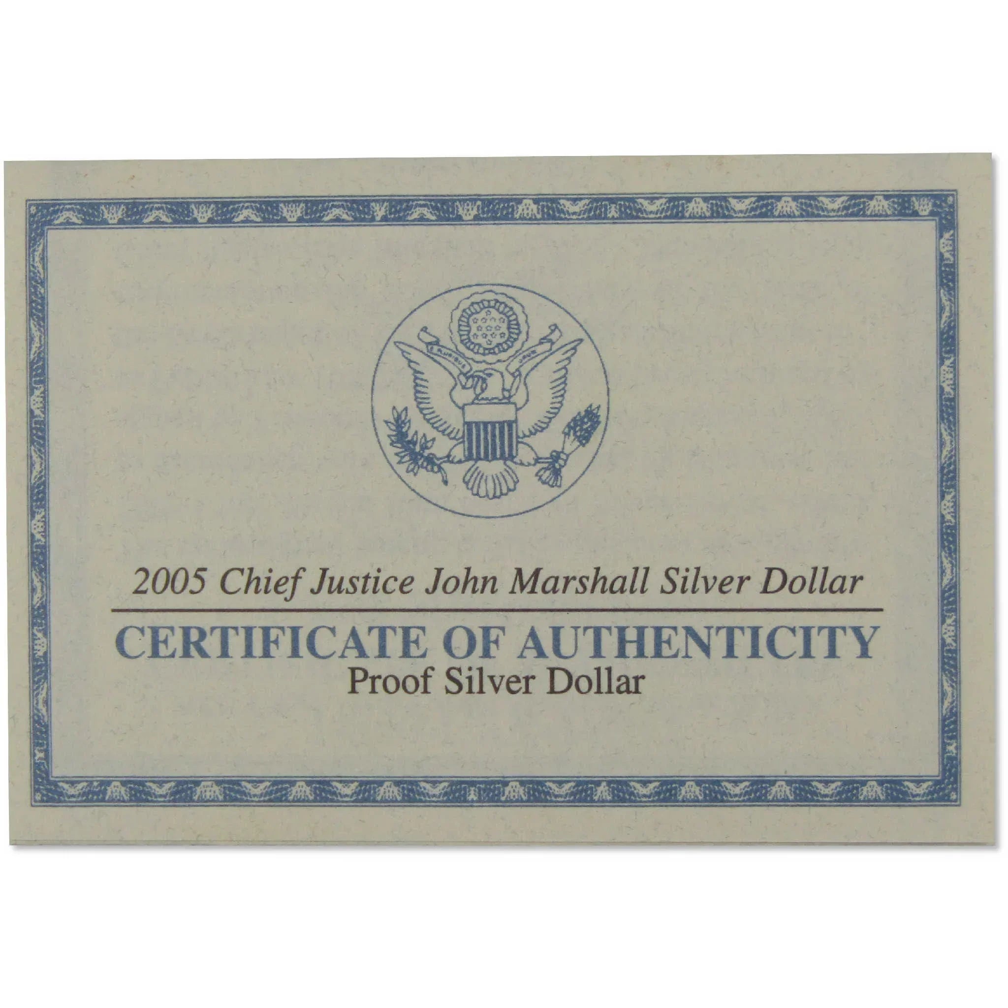 2005 P Chief Justice John Marshall Commemorative Silver $1 Proof OGP