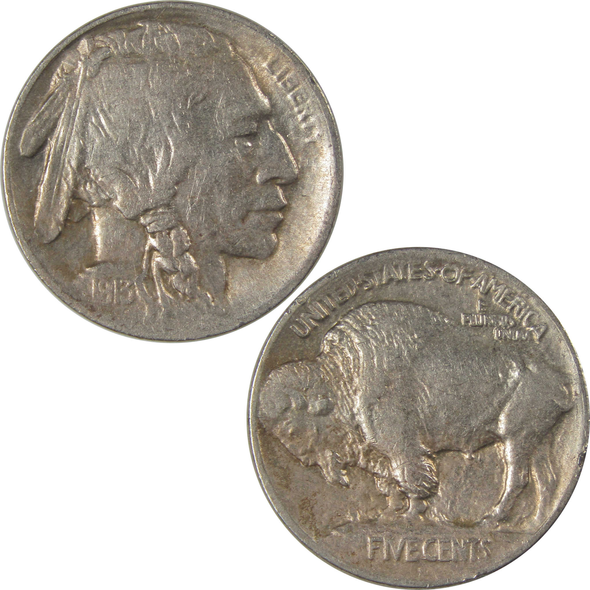 1913 S Type 1 Buffalo Nickel VF Very Fine Details 5c Coin SKU:I22879
