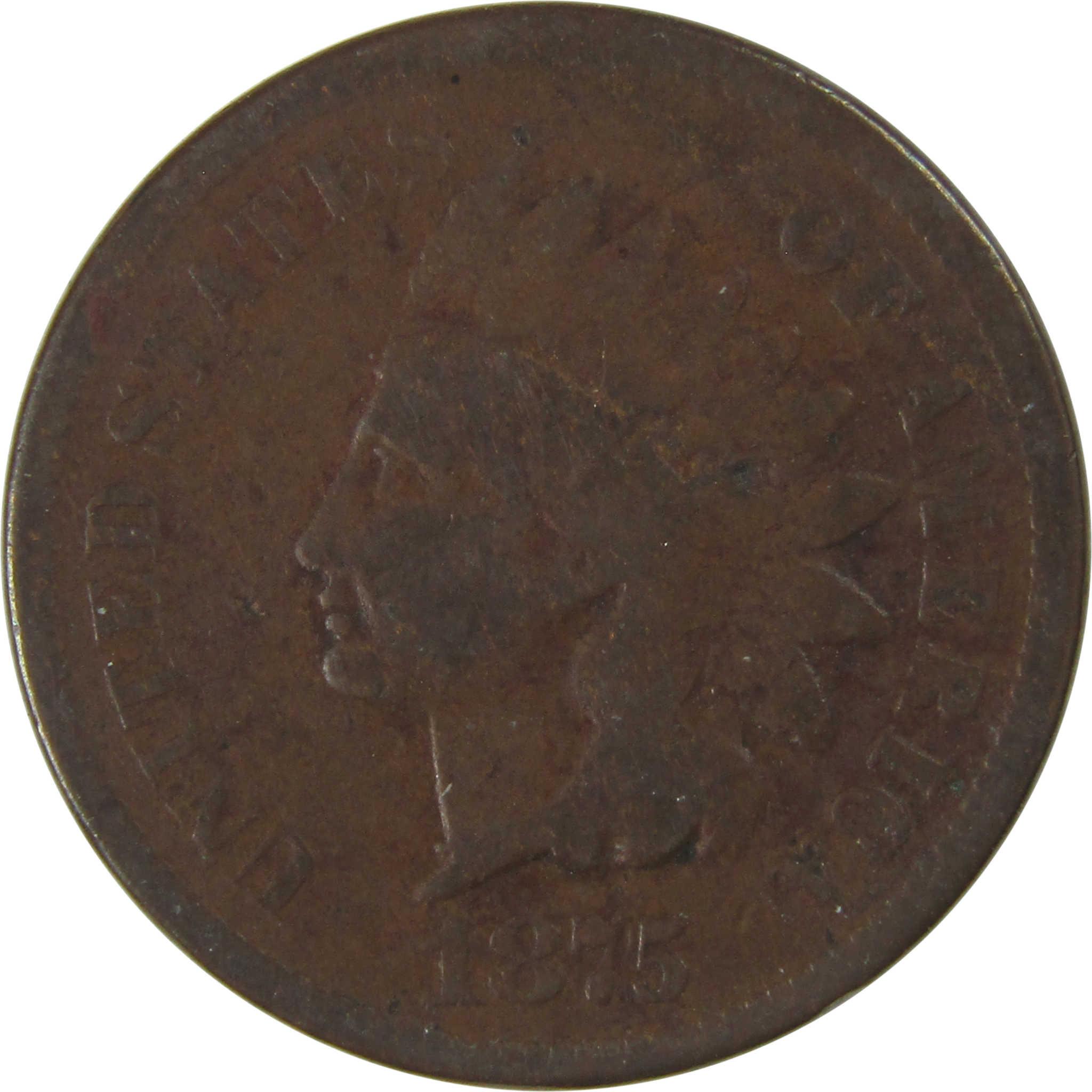 1875 Indian Head Cent G Good Penny 1c Coin SKU:I23279
