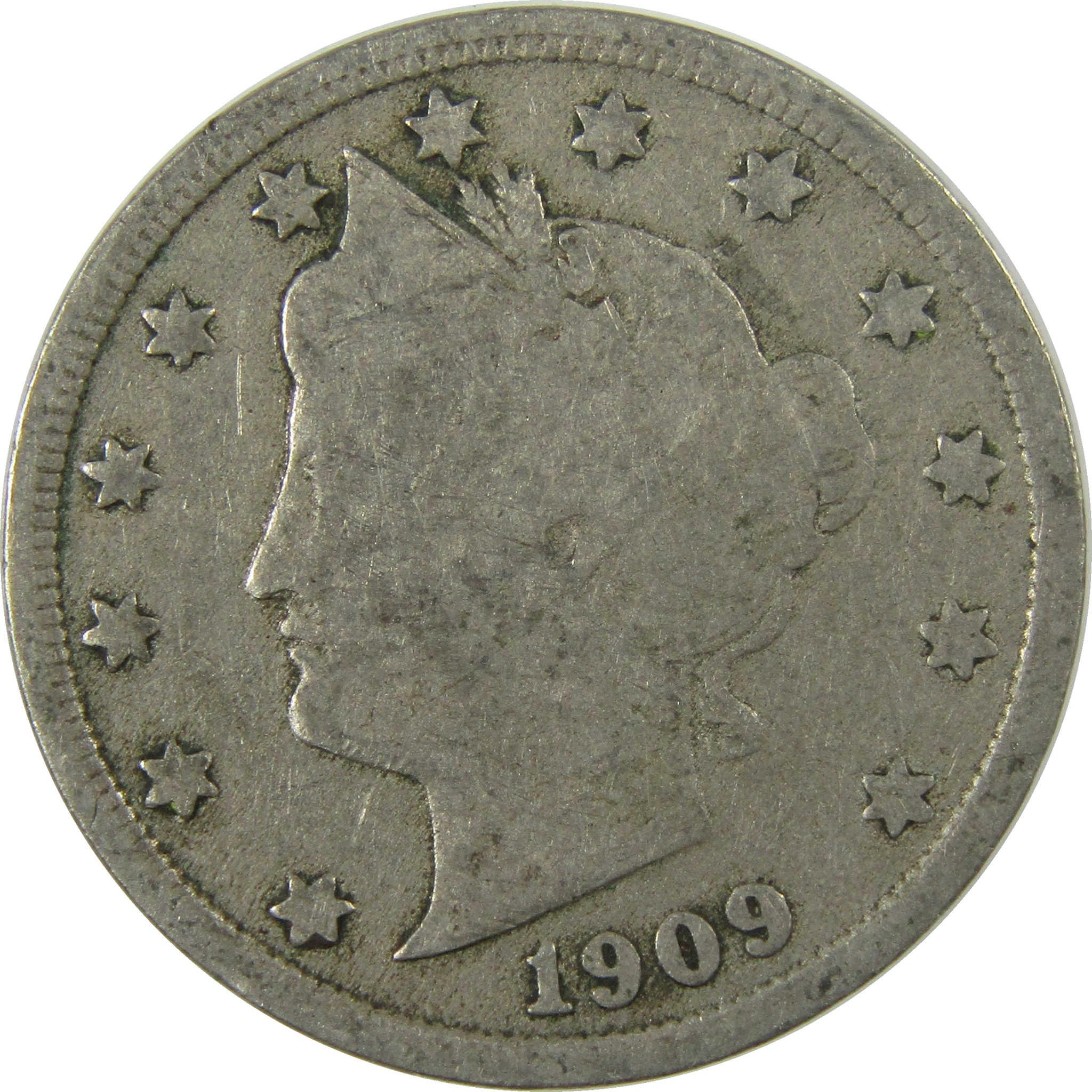 1909 Liberty Head V Nickel G Good 5c Coin Collectible SKU:I26920