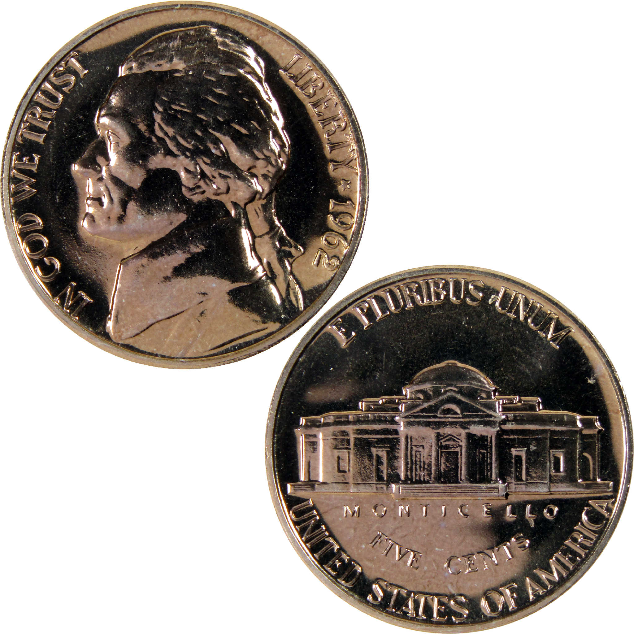 1962 Jefferson Nickel Choice Proof 5c Coin