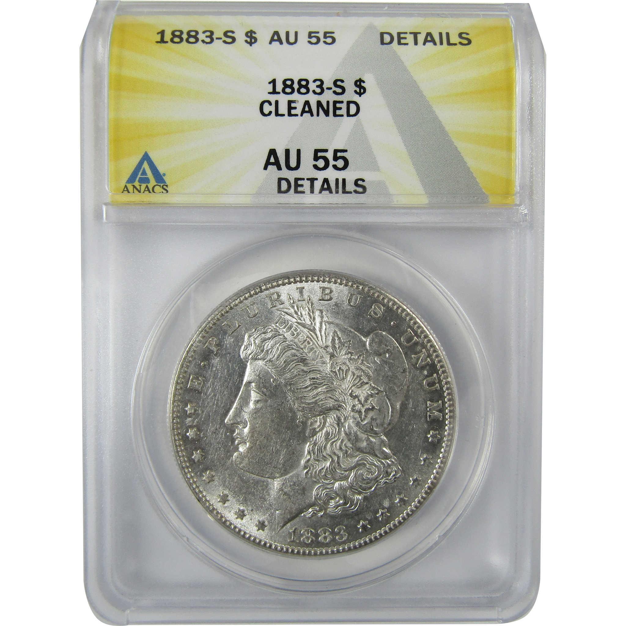 1883 S Morgan Silver Dollar AU 55 Details ANACS $1 Coin SKU:CP592 - Morgan coin - Morgan silver dollar - Morgan silver dollar for sale - Profile Coins & Collectibles