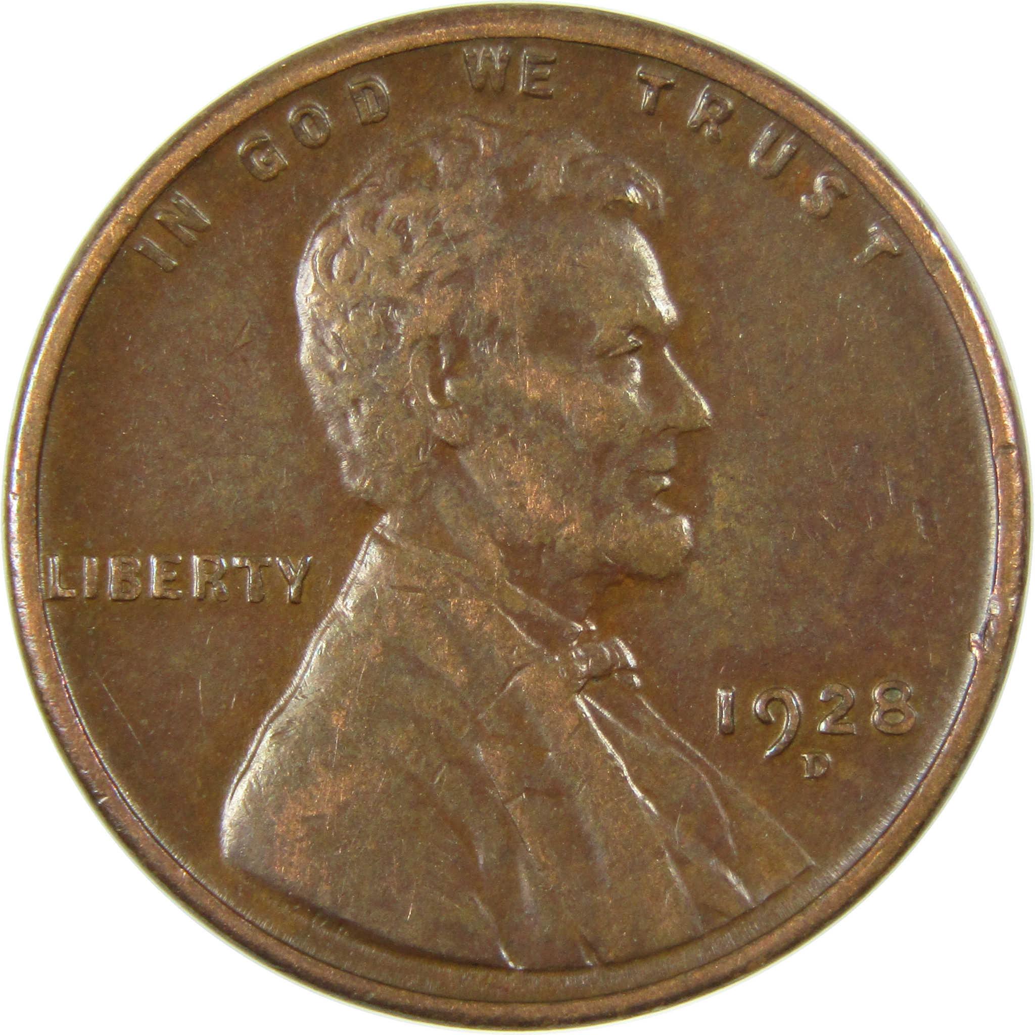 1928 D Lincoln Wheat Cent VF Very Fine Penny 1c Coin SKU:I27610