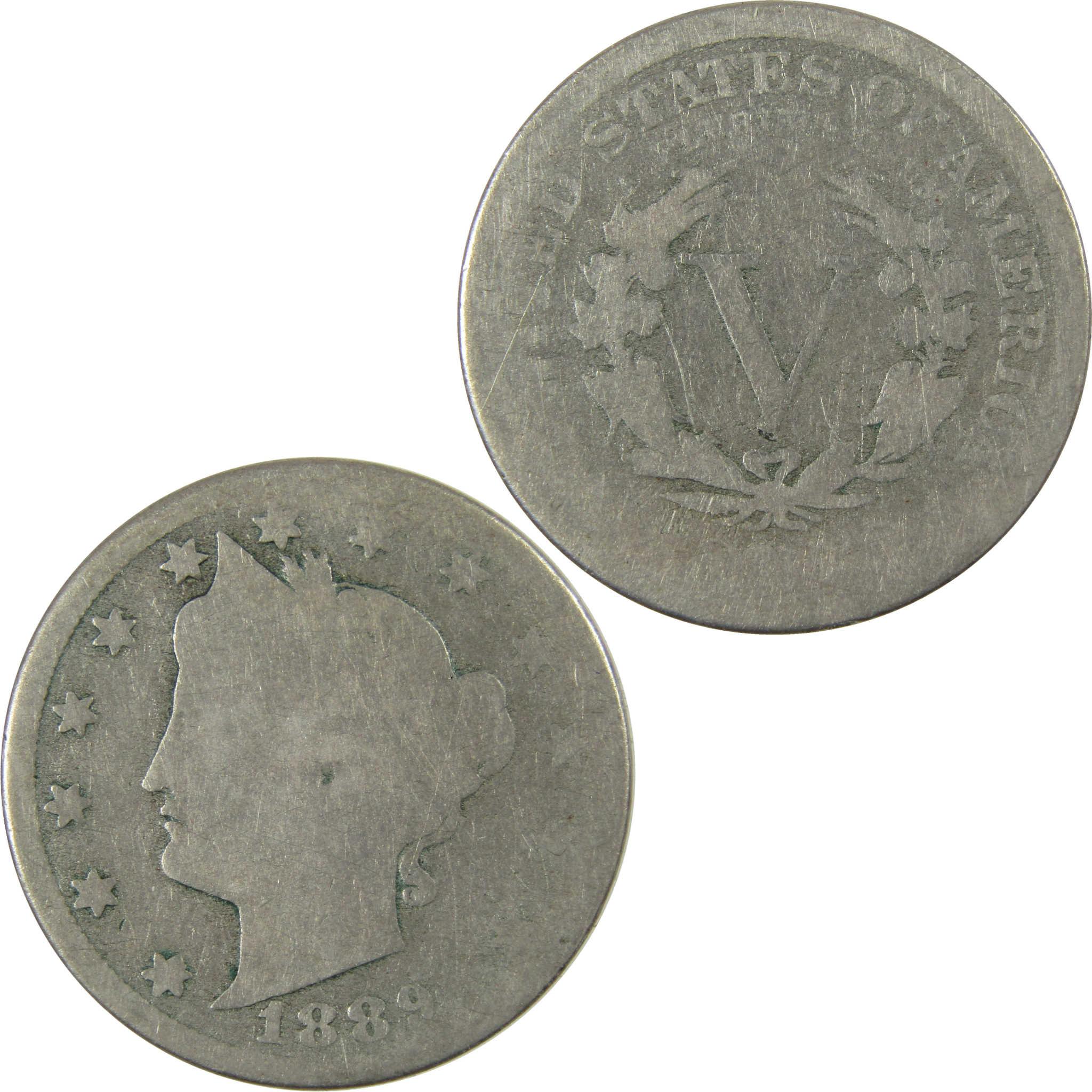1889 Liberty Head V Nickel AG About Good 5c Coin SKU:I27221