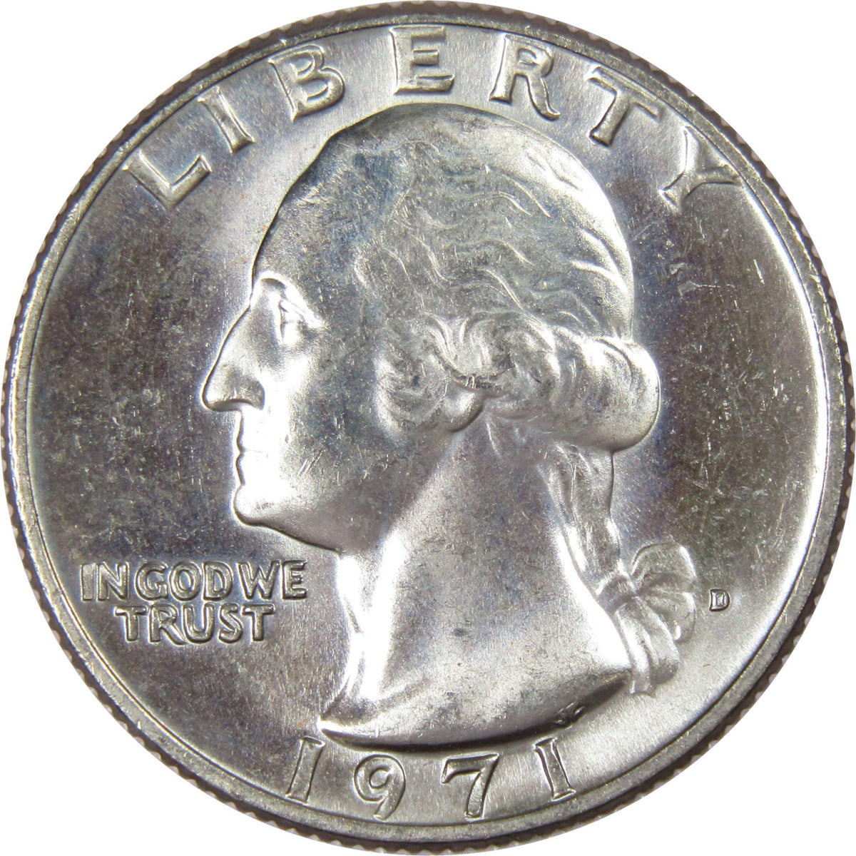 1971 D Washington Quarter Clad Uncirculated Mint State 25c Coin