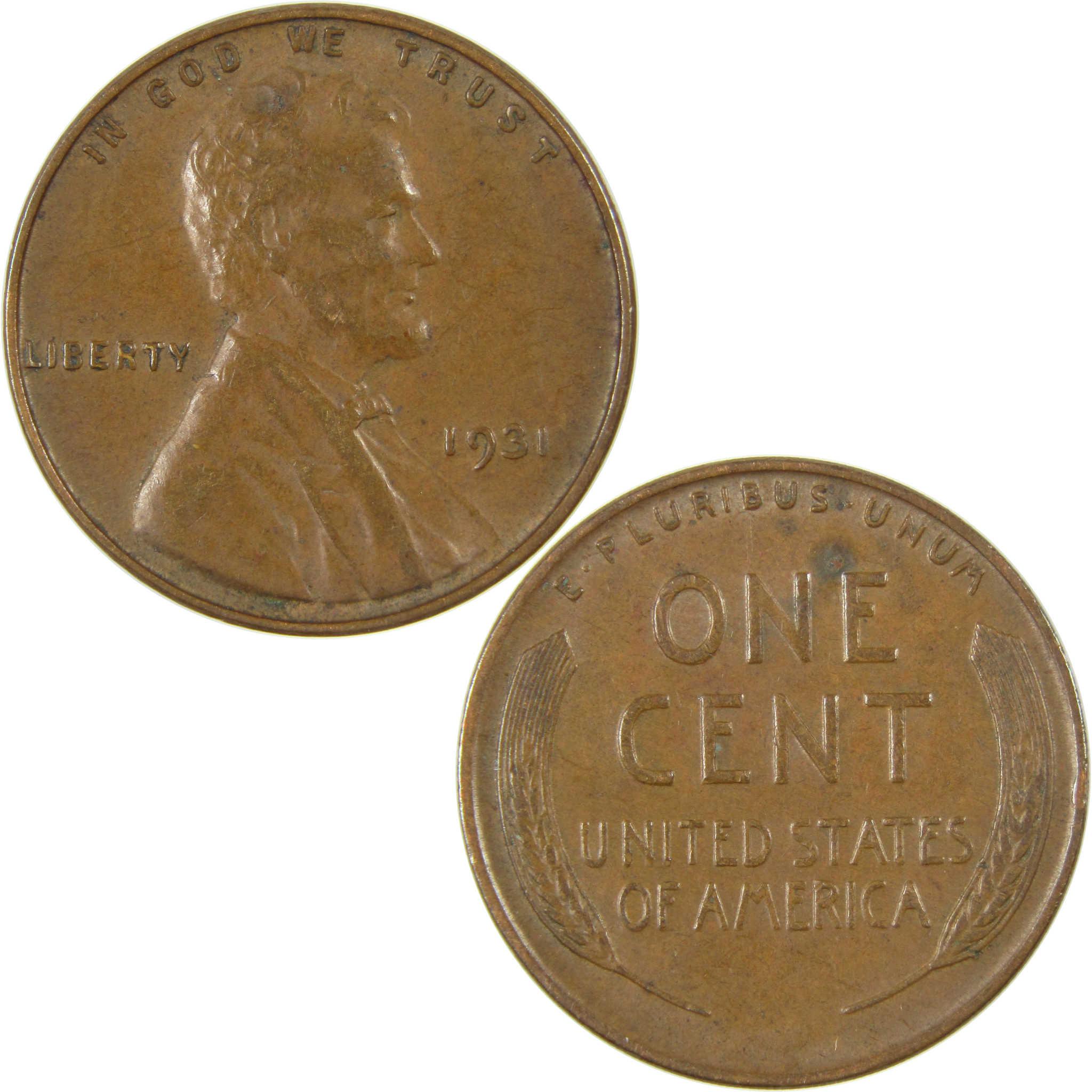 1931 Lincoln Wheat Cent XF EF Extremely Fine Penny 1c Coin SKU:I27289