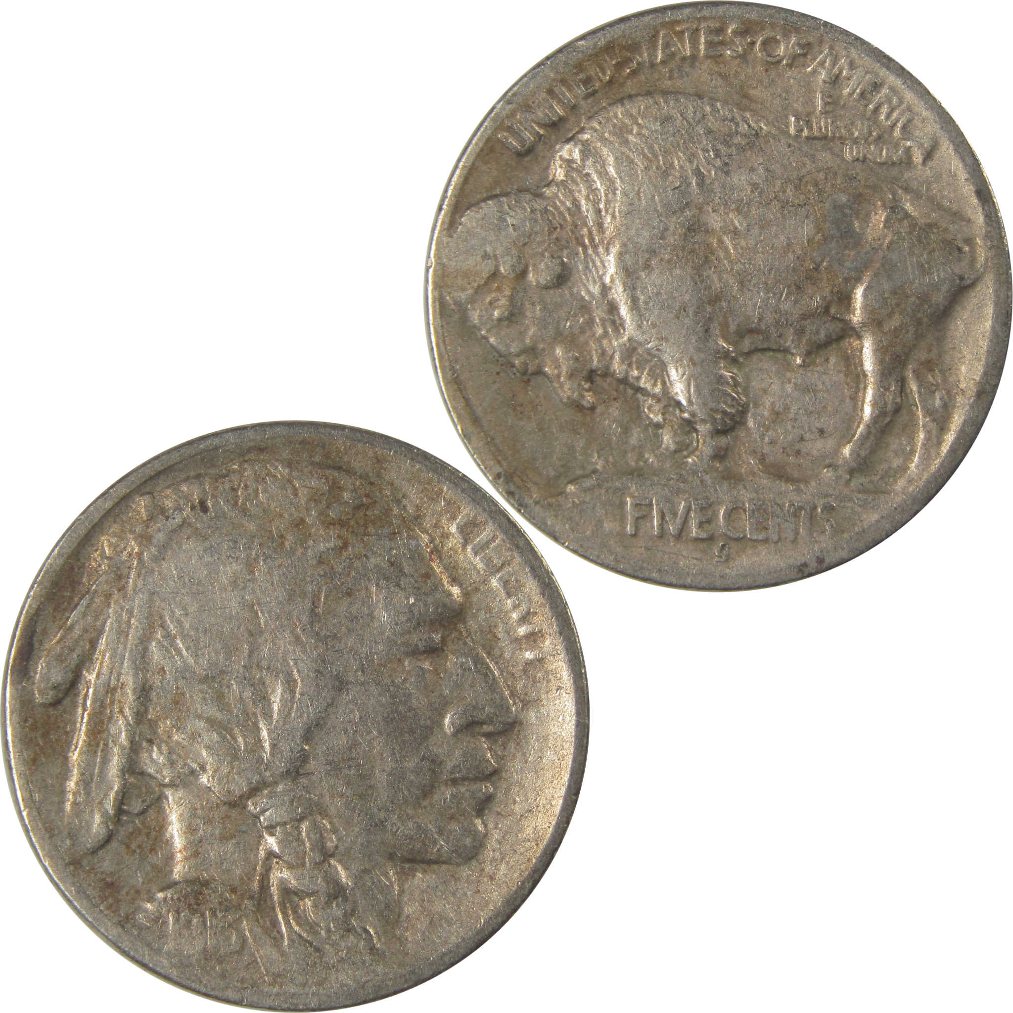 1913 S Type 1 Indian Head Buffalo Nickel F Fine Details SKU:I22910