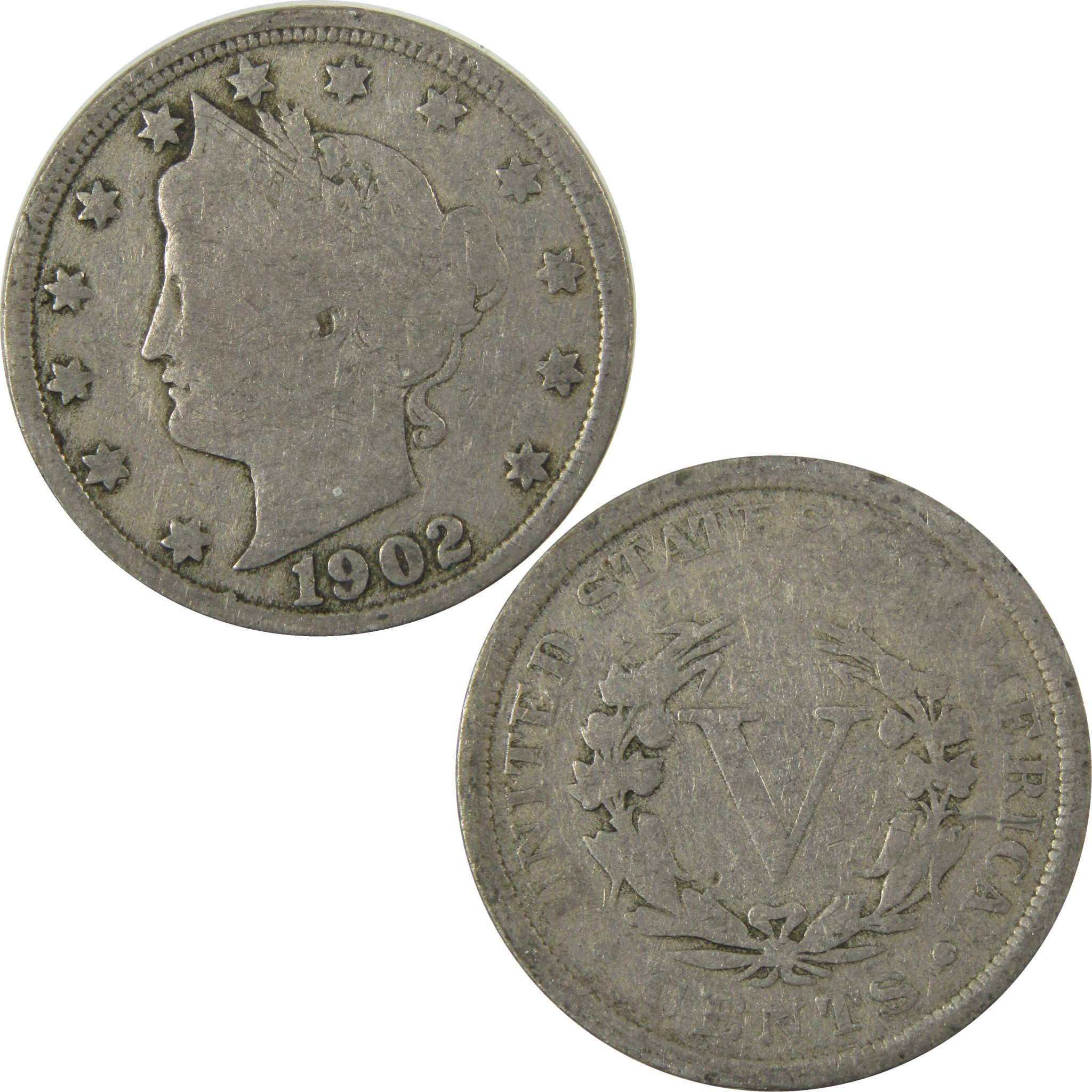 1902 Liberty Head V Nickel G Good 5c Coin SKU:I27213