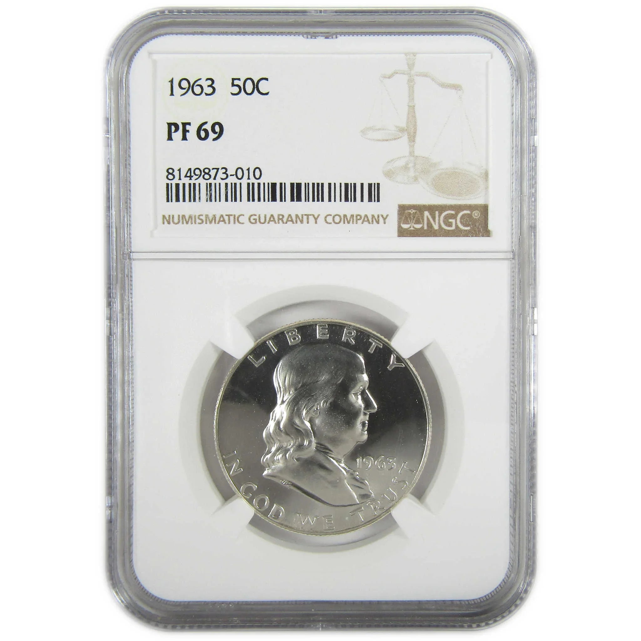 1963 Franklin Silver Half Dollar PF 69 NGC Proof 50c Coin SKU:I27440