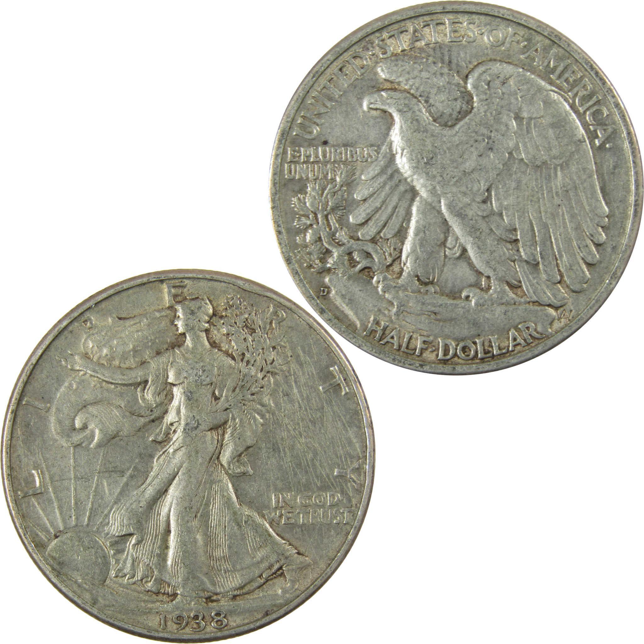 1938 D Liberty Walking 50c XF EF Extremely Fine Details SKU:CP202