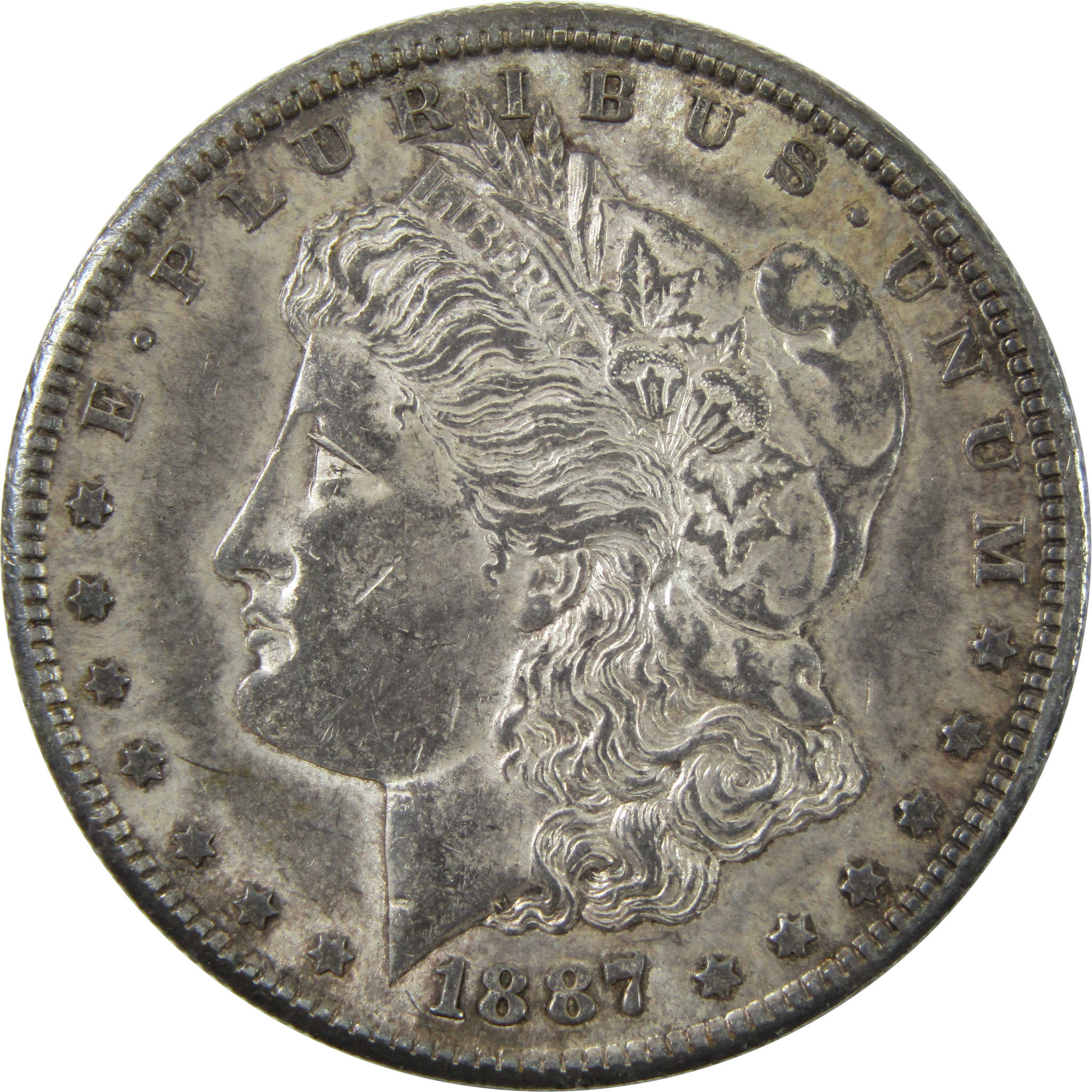 1887 S Morgan Dollar AU About Uncirculated Silver $1 Coin SKU:I14194 - Morgan coin - Morgan silver dollar - Morgan silver dollar for sale - Profile Coins & Collectibles