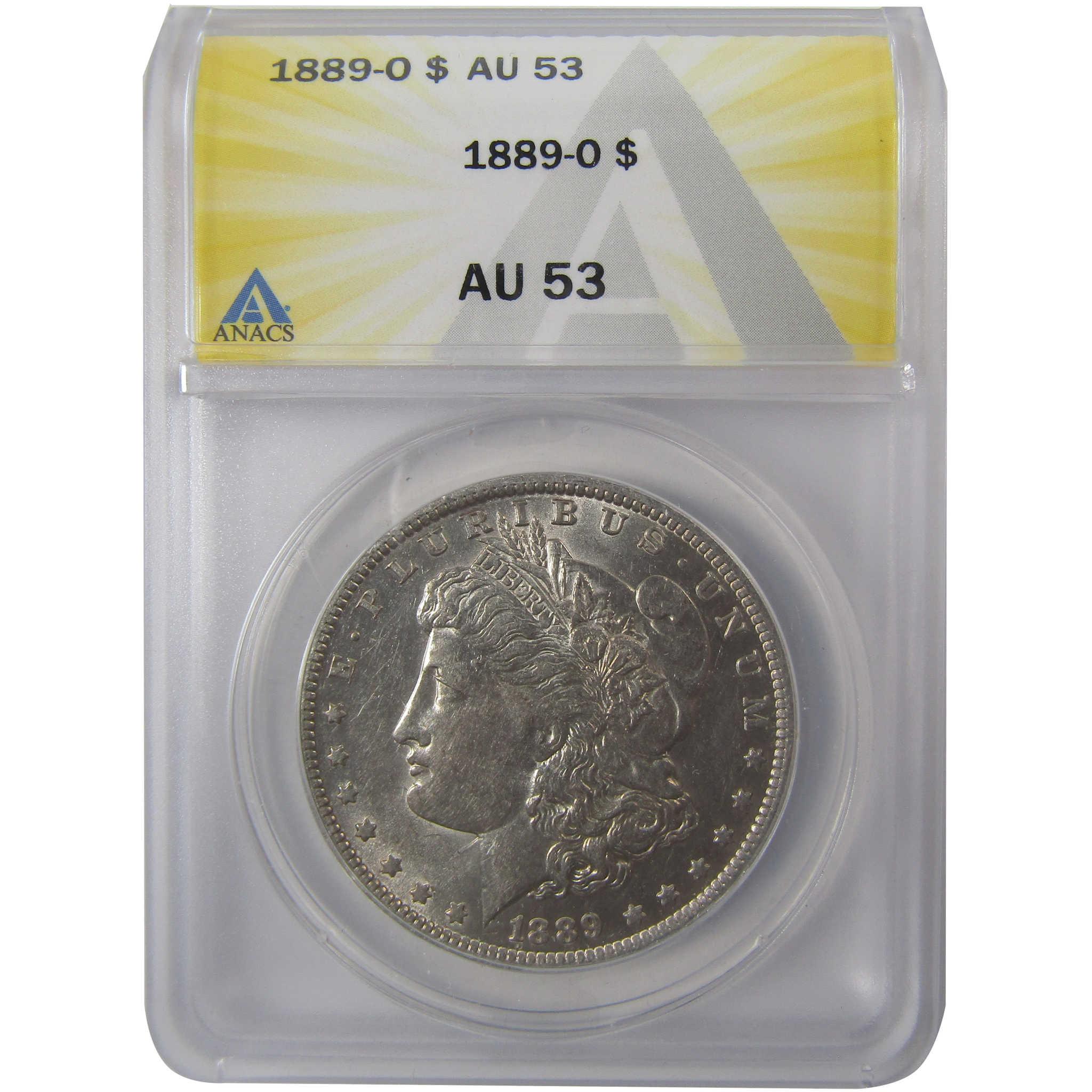 1889 O Morgan Silver Dollar AU 53 ANACS $1 Coin Collectible SKU:I24968 - Morgan coin - Morgan silver dollar - Morgan silver dollar for sale - Profile Coins & Collectibles