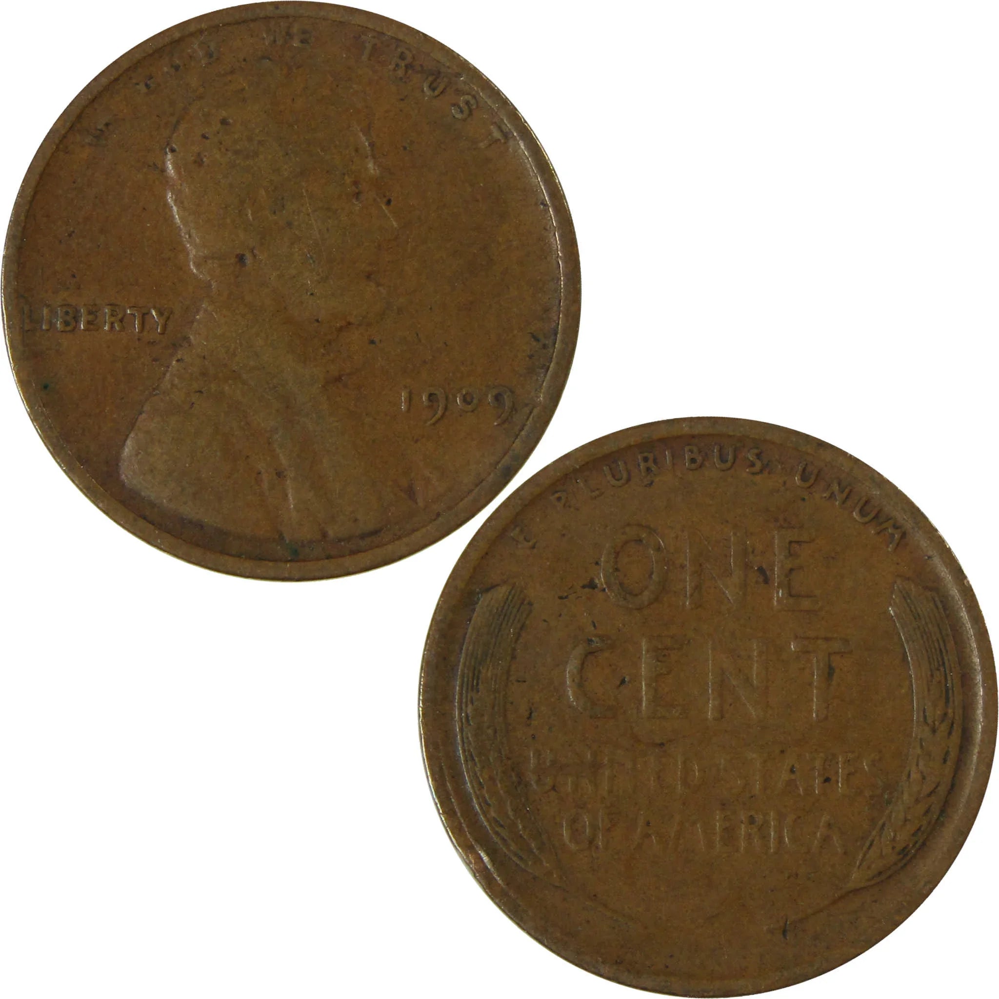 1909 Lincoln Wheat Cent F Fine Penny 1c Coin Collectible SKU:I26754