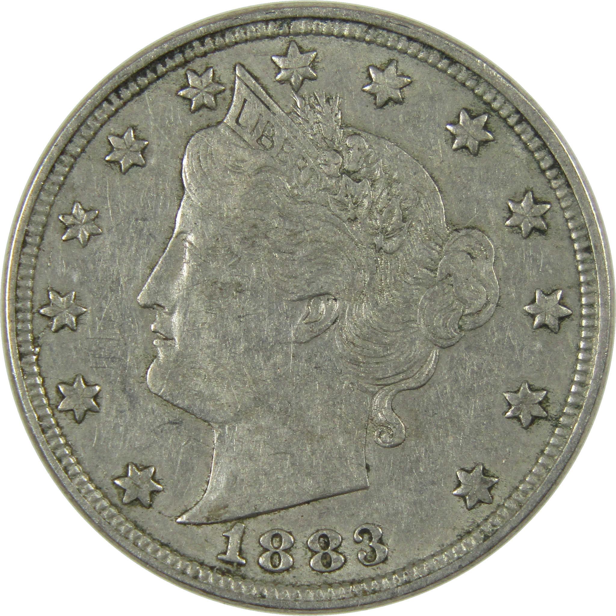 1883 No Cents Liberty Head V Nickel VF Very Fine 5c Coin SKU:I27238