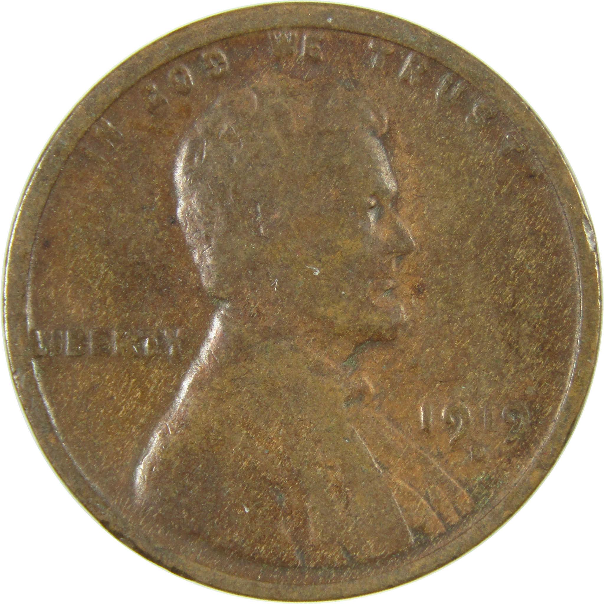 1919 D Lincoln Wheat Cent G Good Penny 1c Coin Collectible SKU:I27175