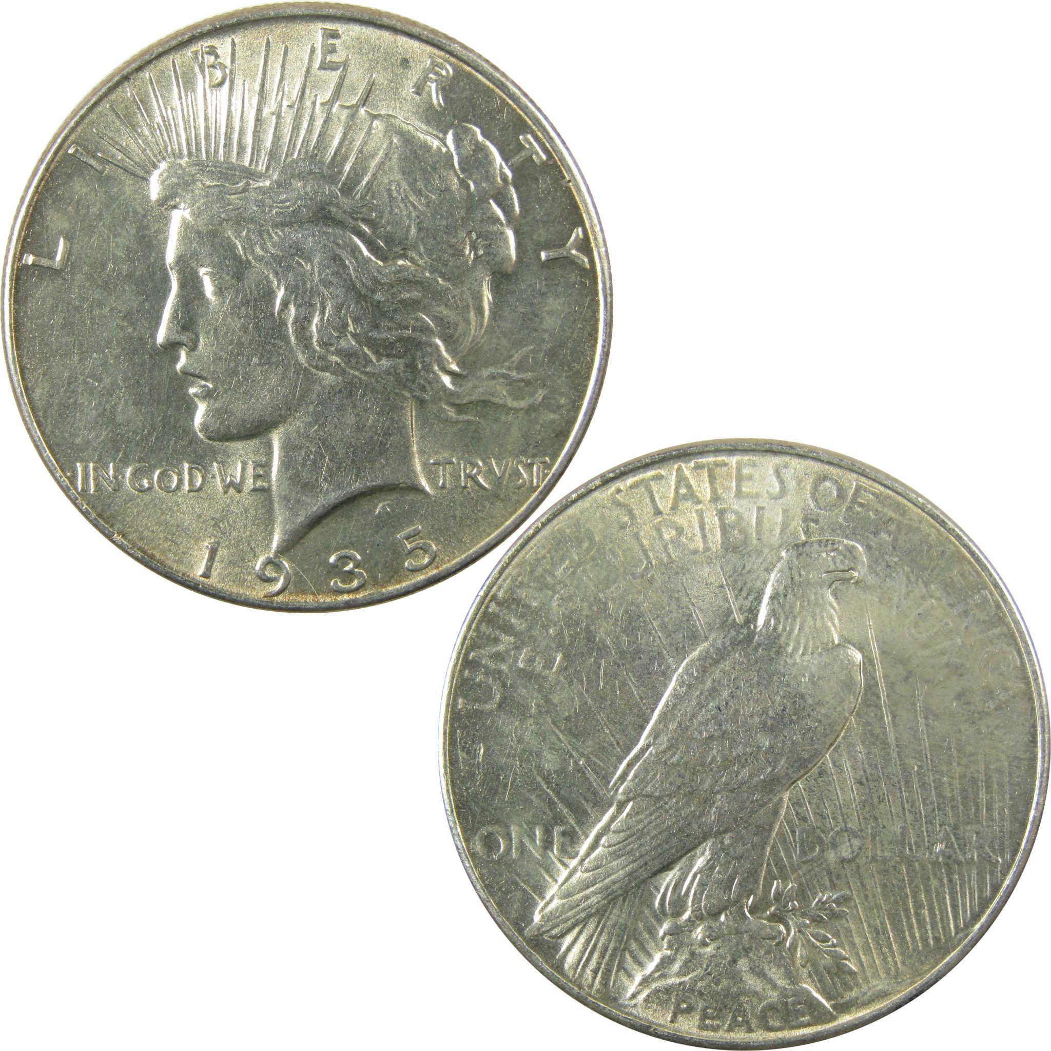 1935 Peace Silver Dollar AU About Uncirculated $1 Coin SKU:I24774