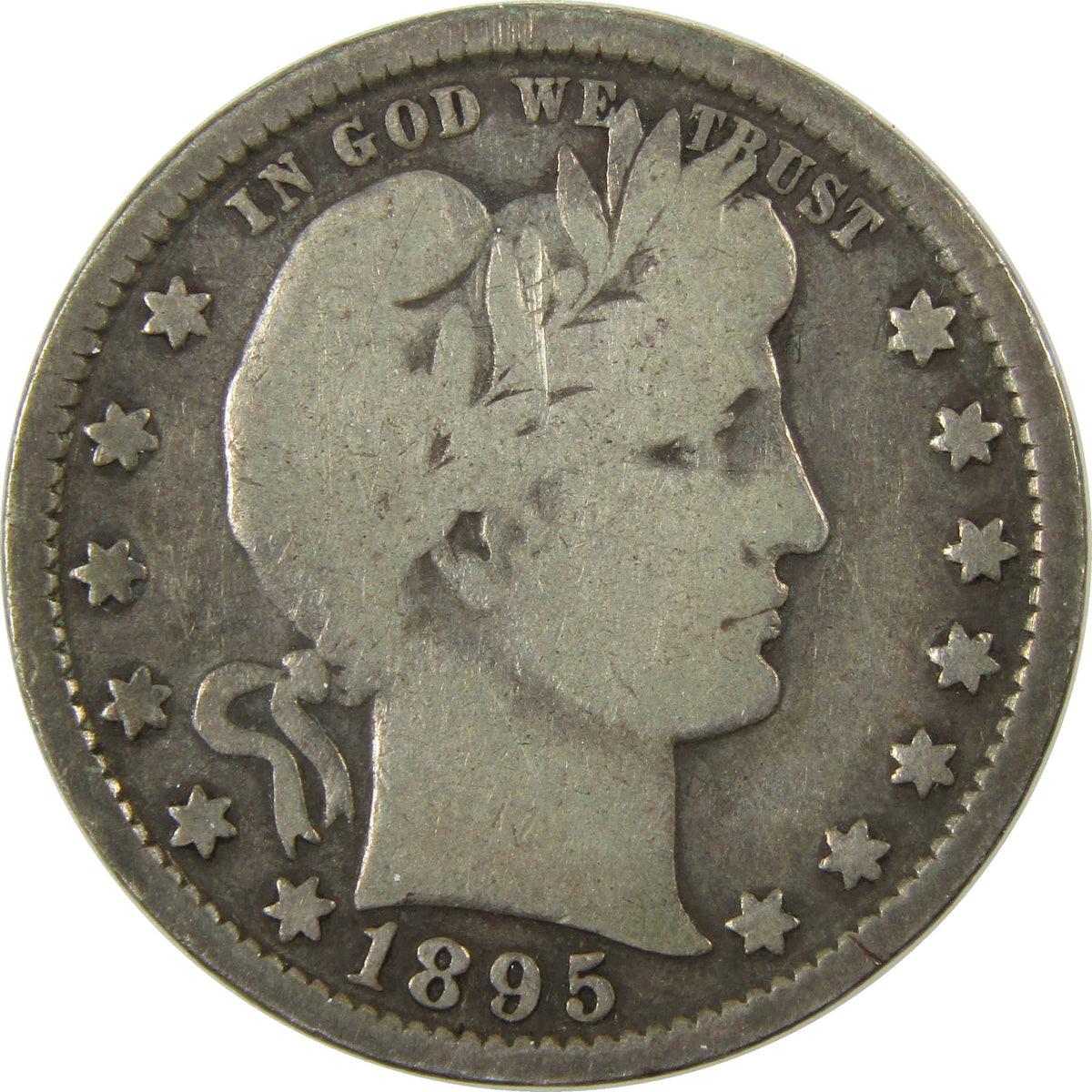 1895 Barber Silver Quarter VG Very Good 25c Coin SKU:I28540