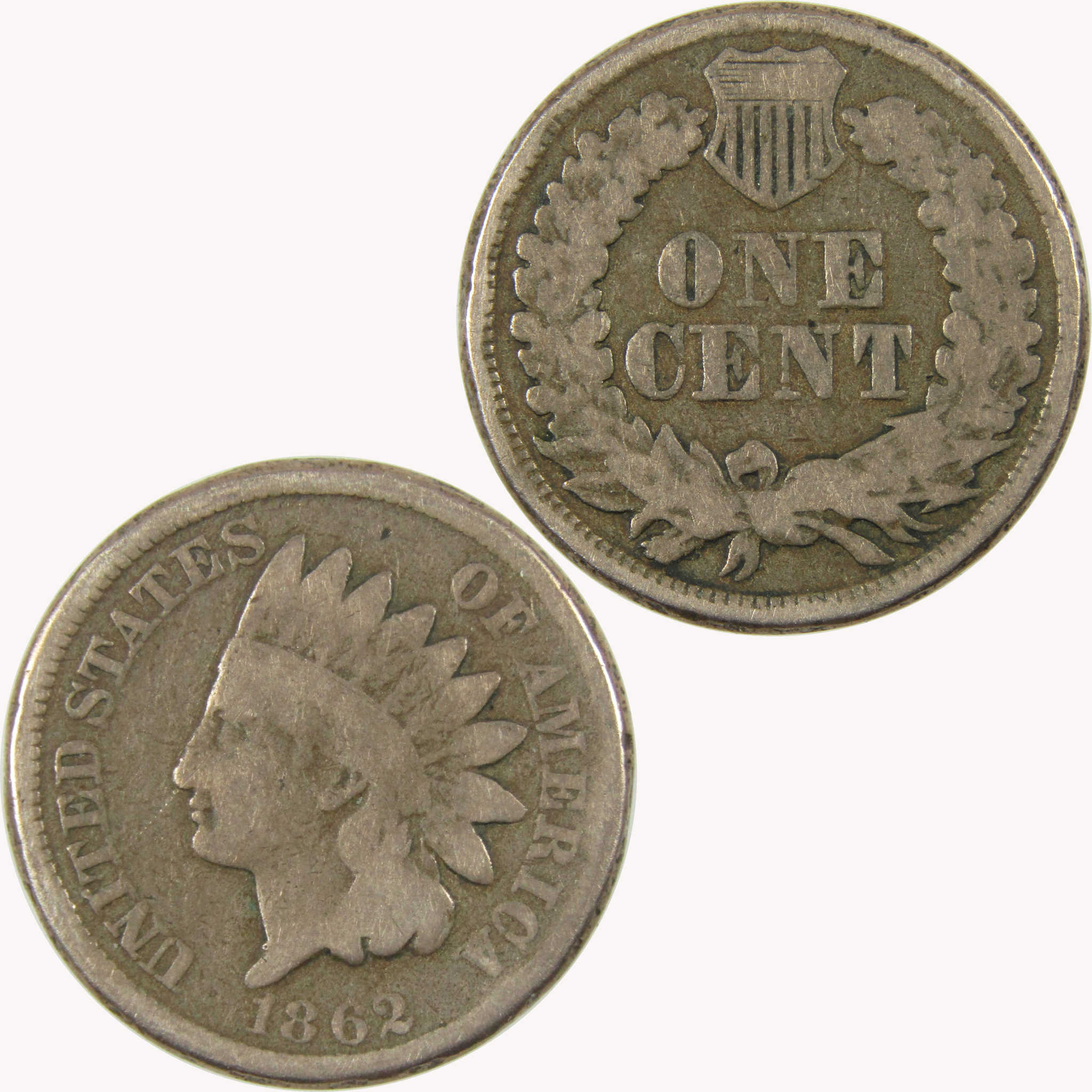 1862 Indian Head Cent G Good Penny 1c Coin SKU:CP1086
