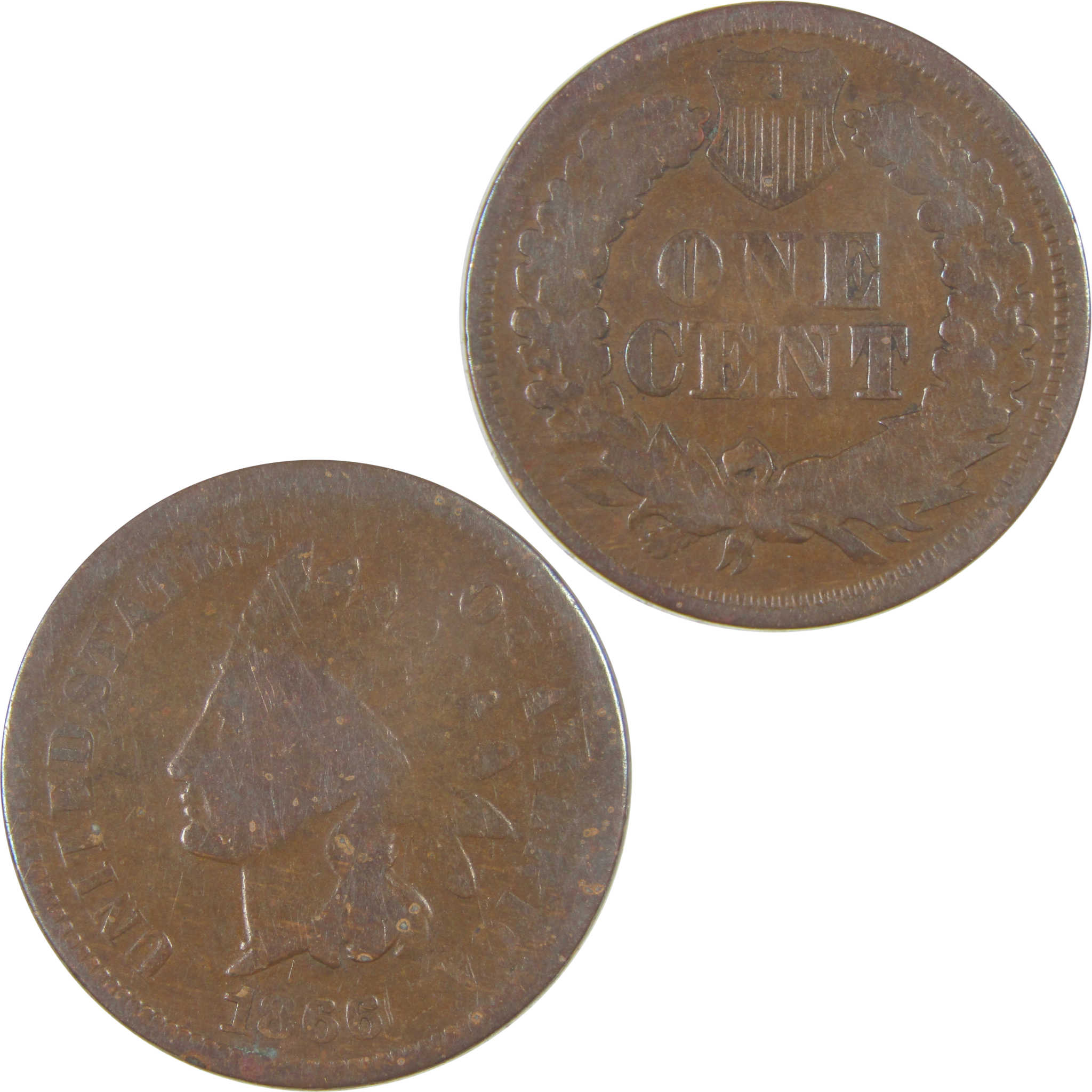 1866 Indian Head Cent G Good Penny 1c Coin SKU:I16820