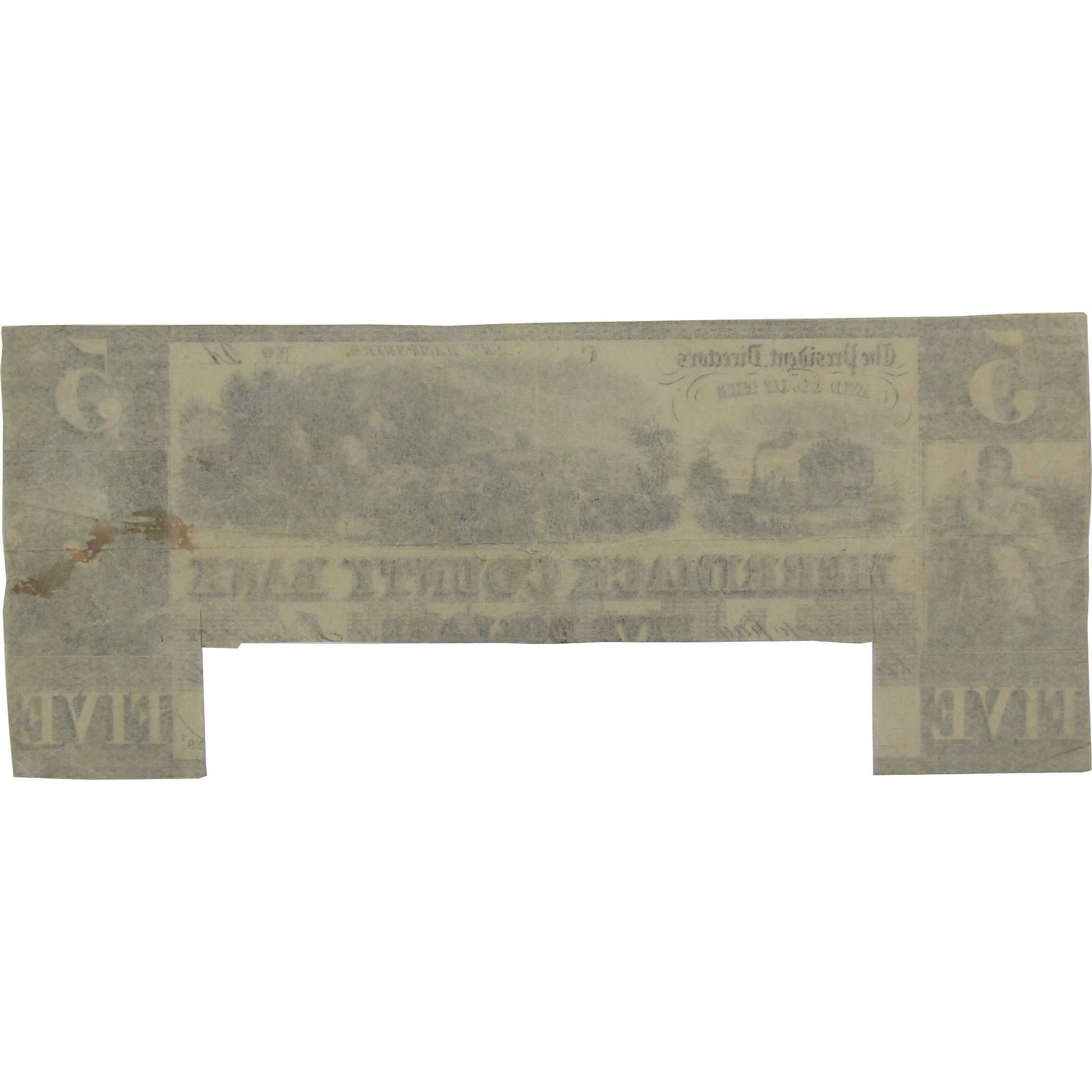 $5 Merrimack County Bank NH Obsolete Note Circulated Cut Canceled