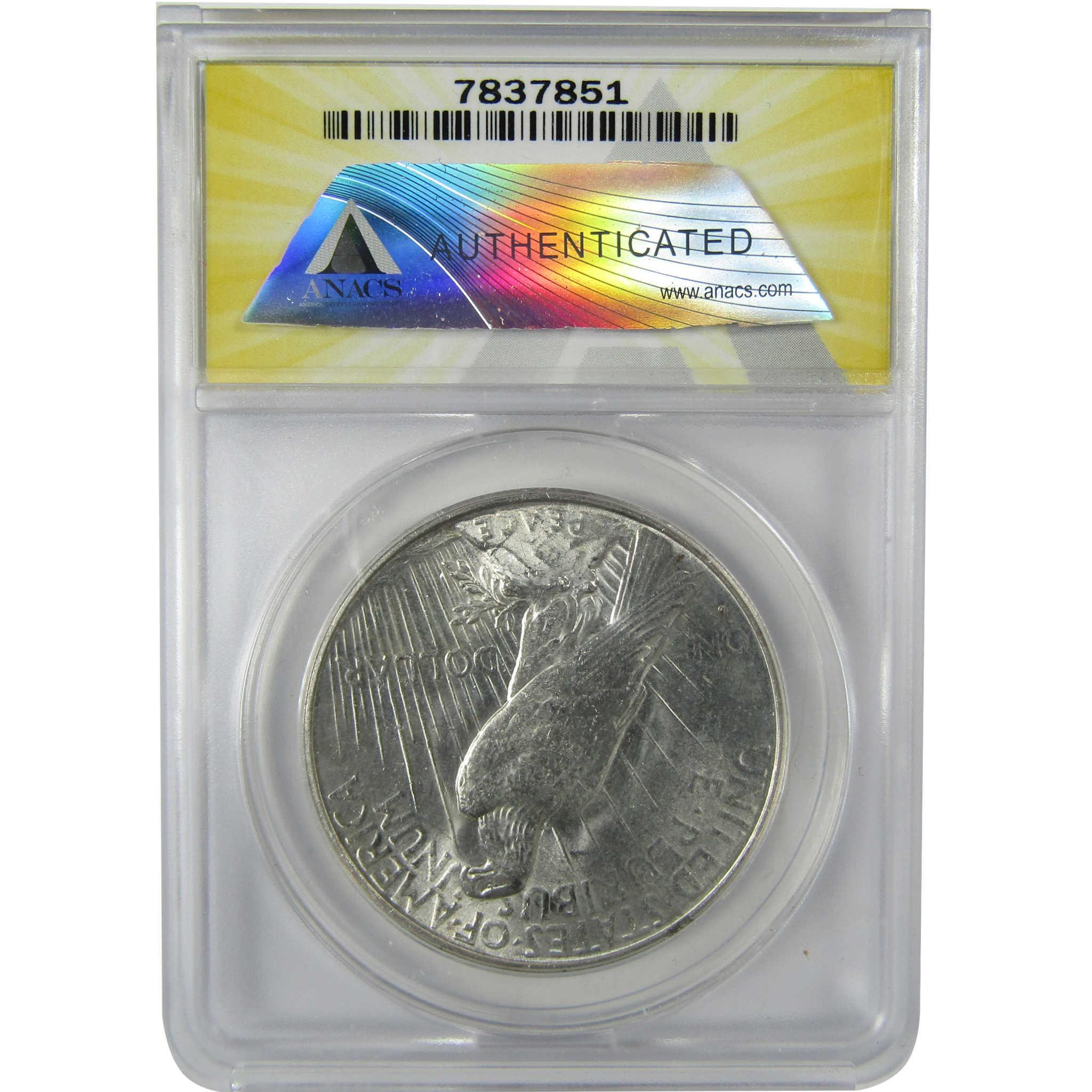 1934 D Peace Silver Dollar MS 60 Details ANACS Uncirculated SKU:CP588