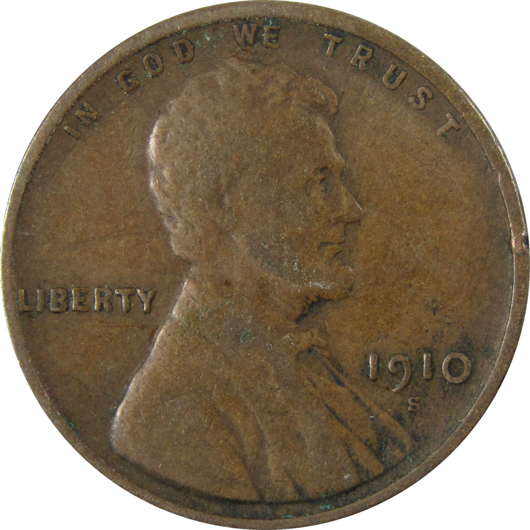 1910 S Lincoln Wheat Cent VF Very Fine Penny 1c Coin SKU:I28146