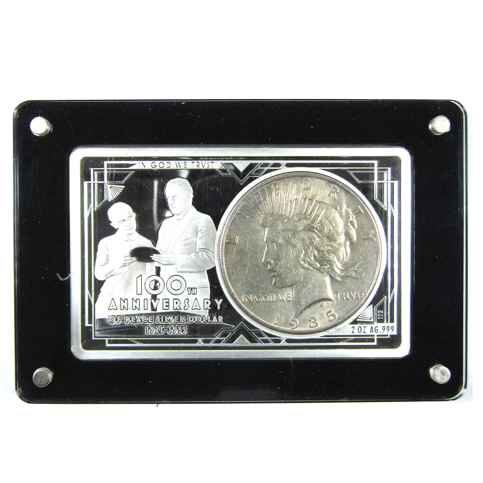 100th Anniversary Peace Dollar Silver Bar & Coin Set 1935 SKU:CPC6764