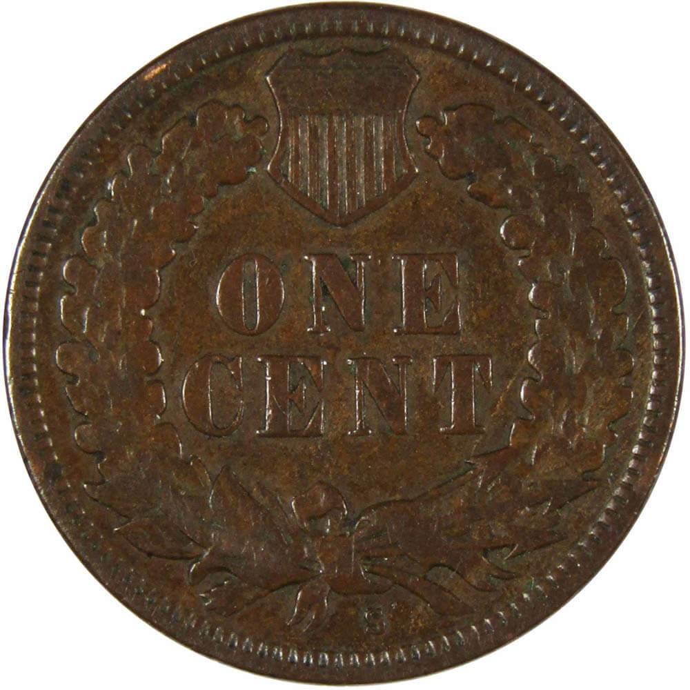 1908 S Indian Head Cent F Fine Penny 1c Coin