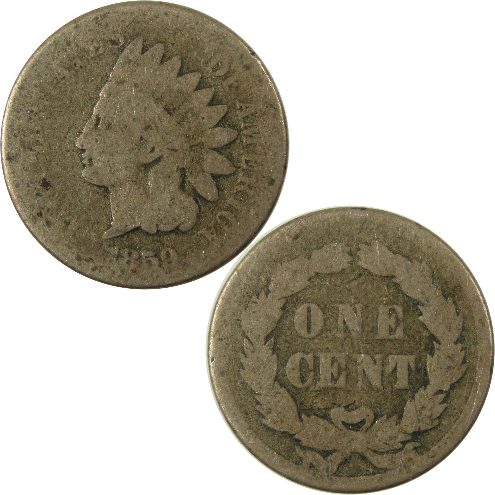 1859 Indian Head Cent AG About Good Penny 1c Coin SKU:CP1316