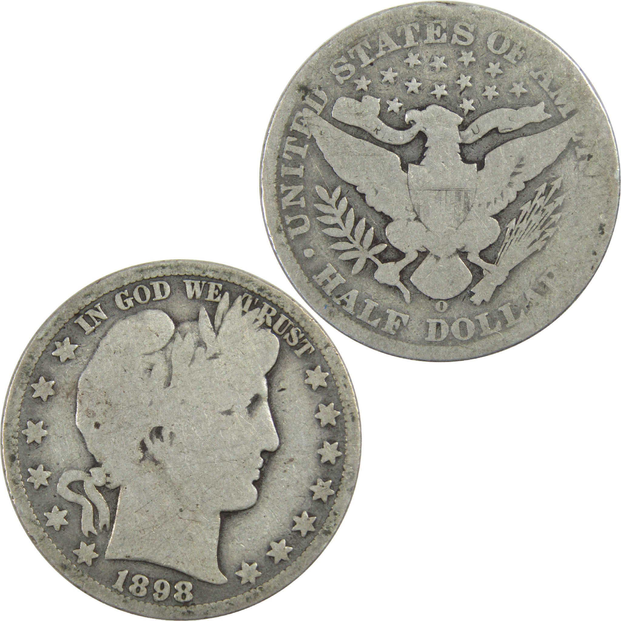 1898 O Barber Half Dollar AG About Good Silver 50c Coin SKU:I12553