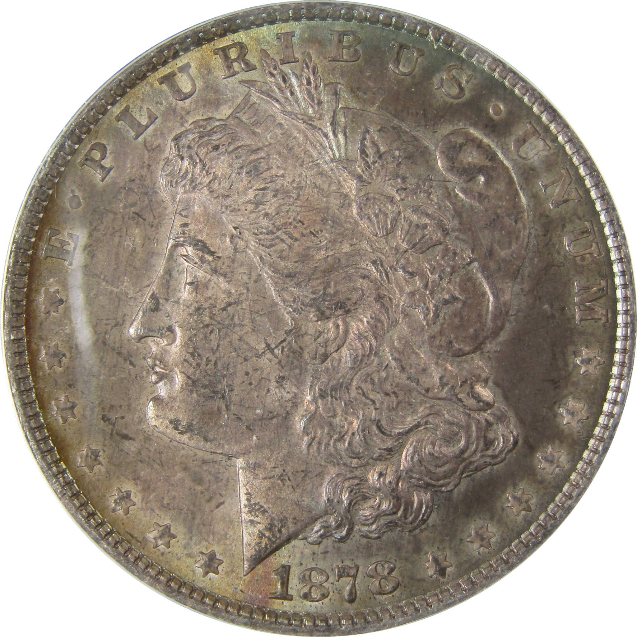 1878 8TF Morgan Silver Dollar MS 62 ANACS Uncirculated SKU:CP819 - Morgan coin - Morgan silver dollar - Morgan silver dollar for sale - Profile Coins & Collectibles