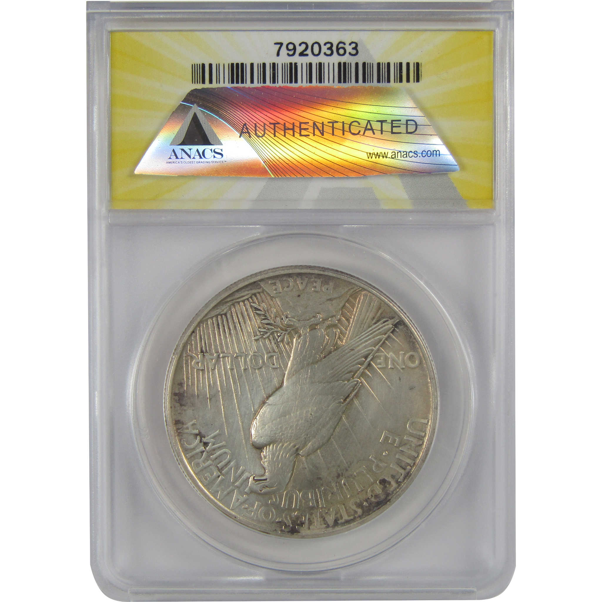 1921 High Relief Peace Dollar AU 58 Details ANACS Silver SKU:CP156