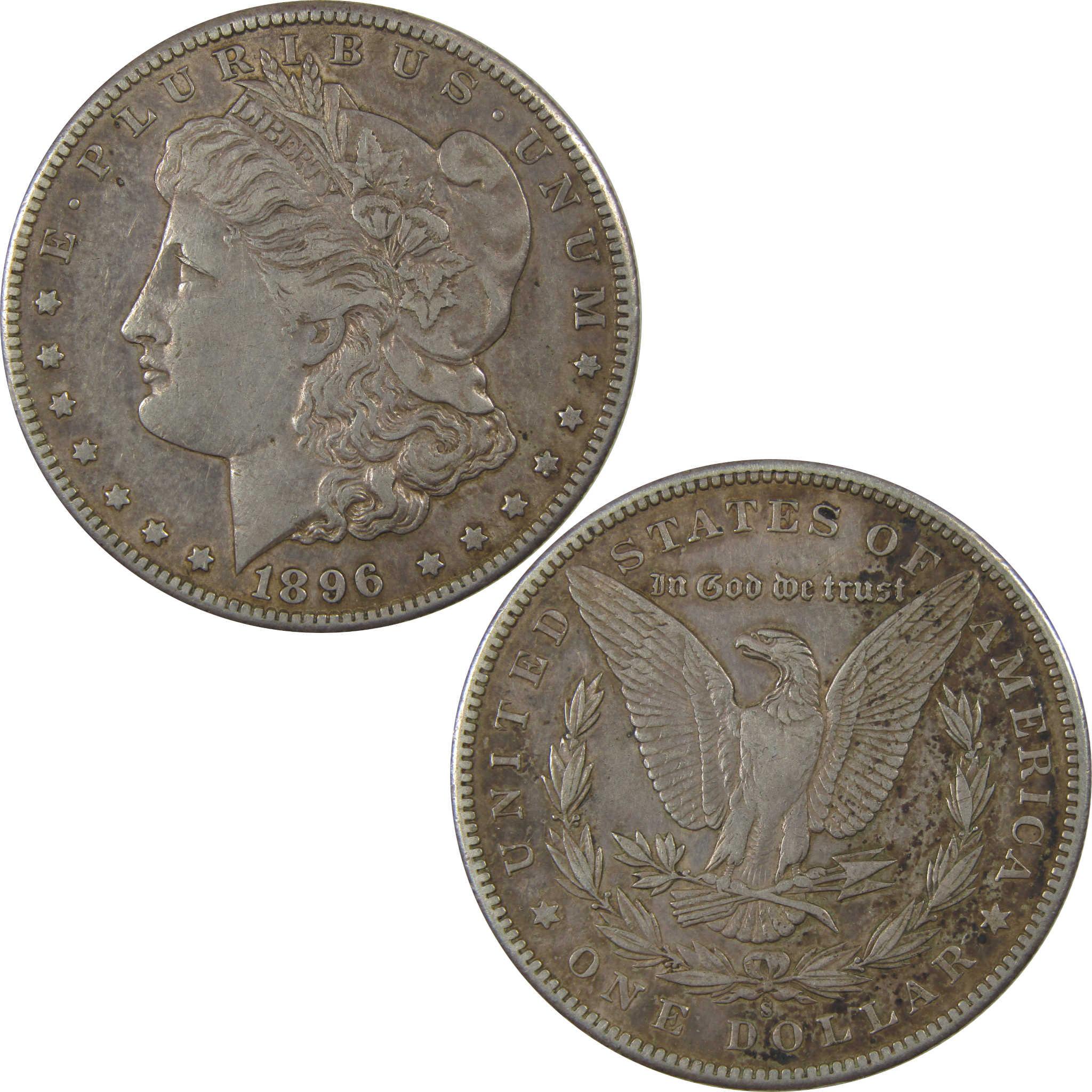 1896 S Morgan Silver Dollar XF EF Extremely Fine $1 Coin SKU:I24054 - Morgan coin - Morgan silver dollar - Morgan silver dollar for sale - Profile Coins & Collectibles