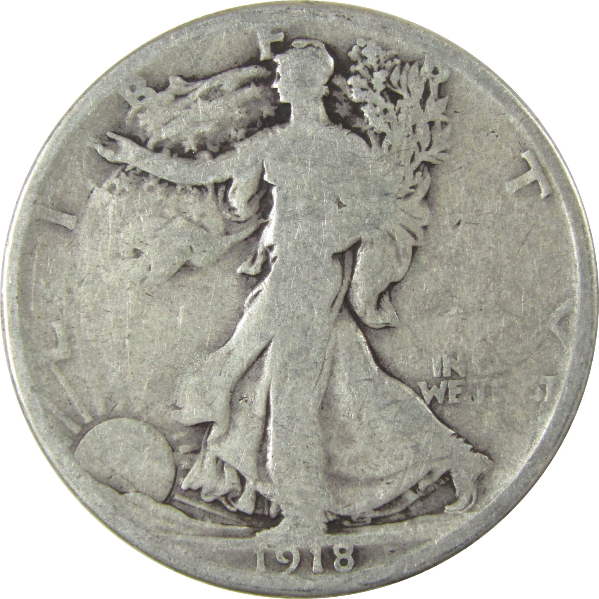 1918 S Liberty Walking Silver Half Dollar G Good 50c Coin SKU:CP520