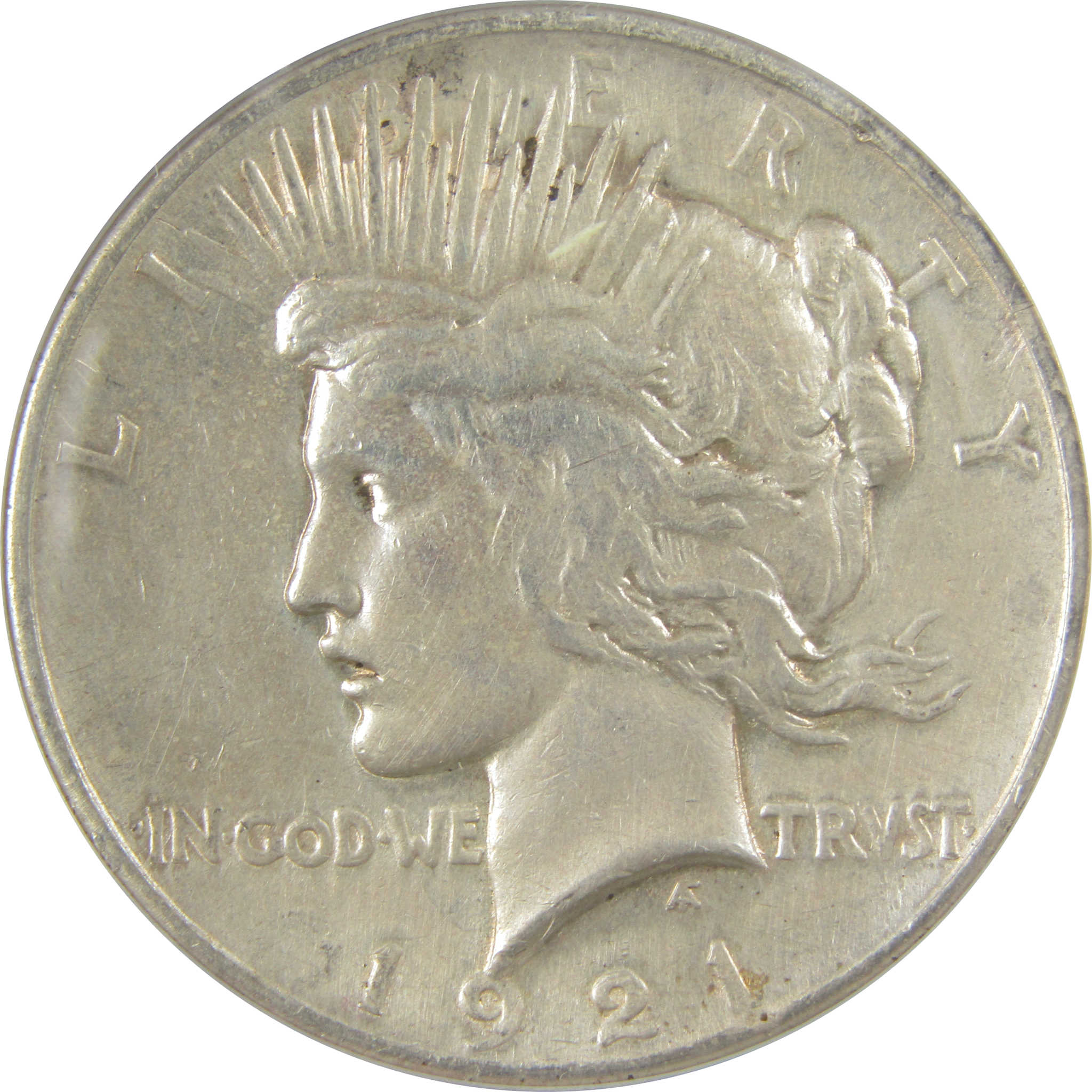 1921 High Relief Peace Dollar AU 50 Details ANACS Silver SKU:I21379