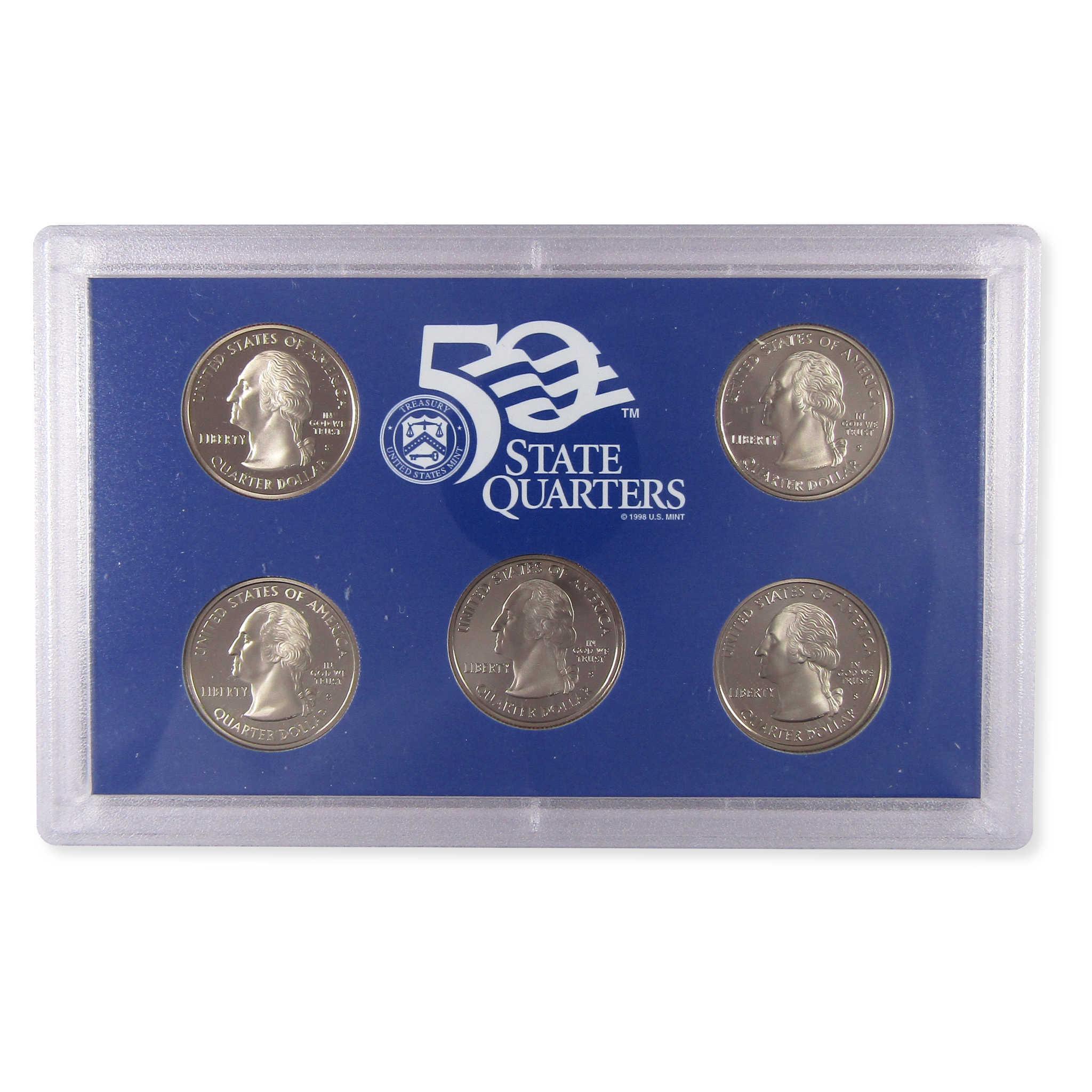 50 State Quarters collectible coin set in sealed blue display case