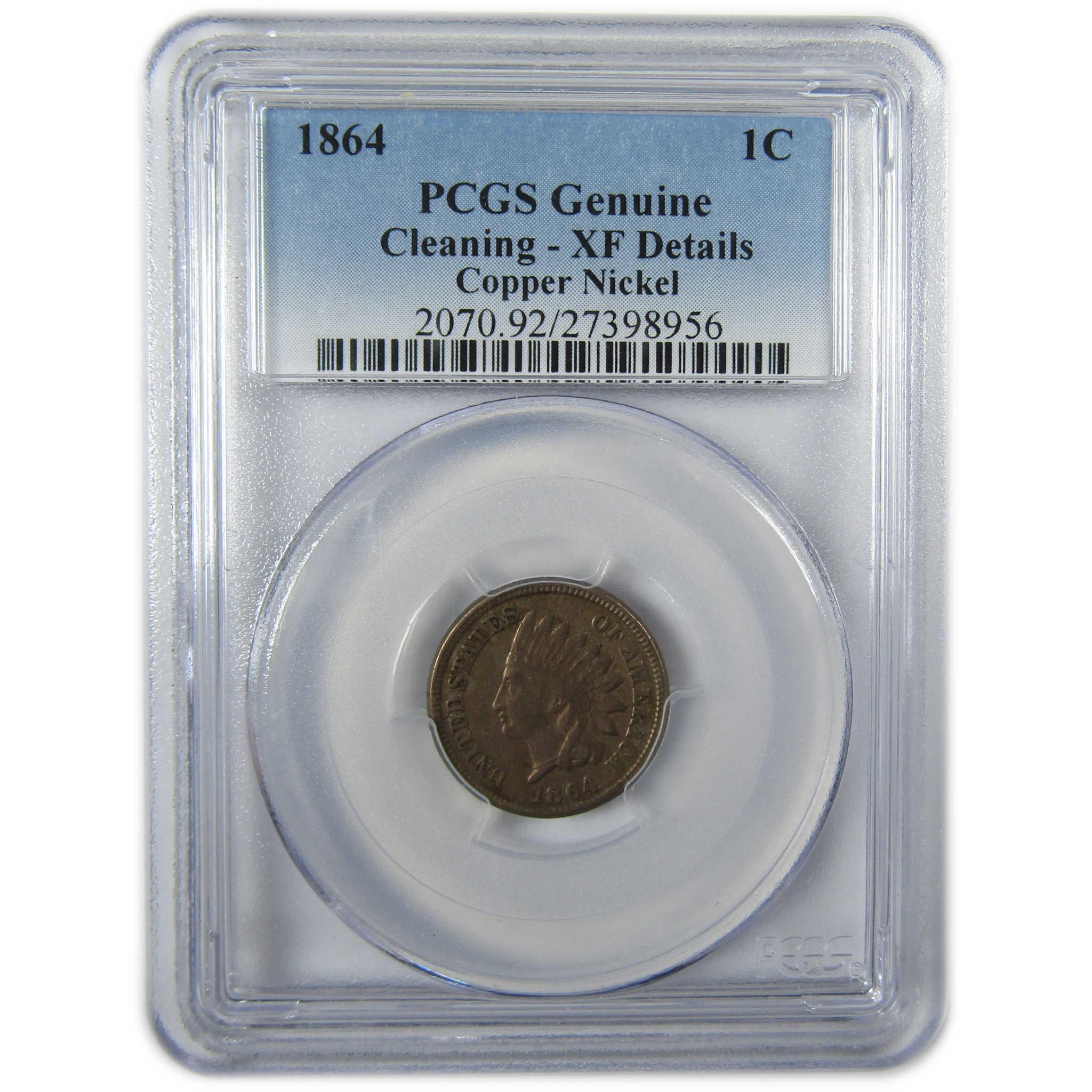 1864 Indian Head Copper-Nickel 1c XF EF Details PCGS SKU:CP1276