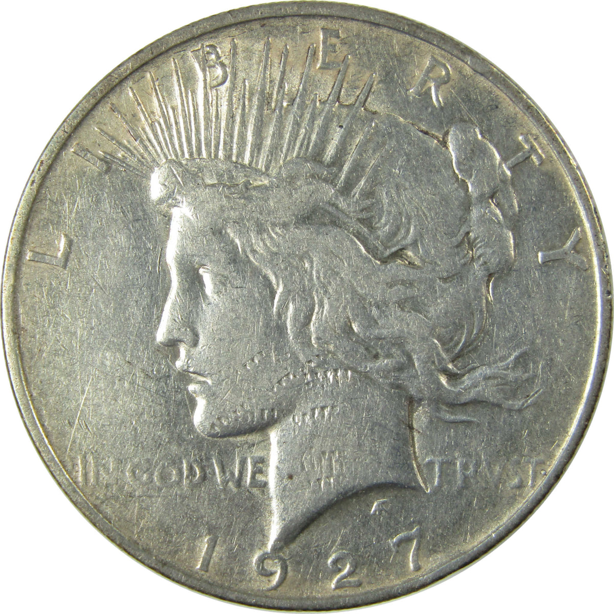 1927 D Peace Silver Dollar XF EF Extremely Fine Details SKU:I28106