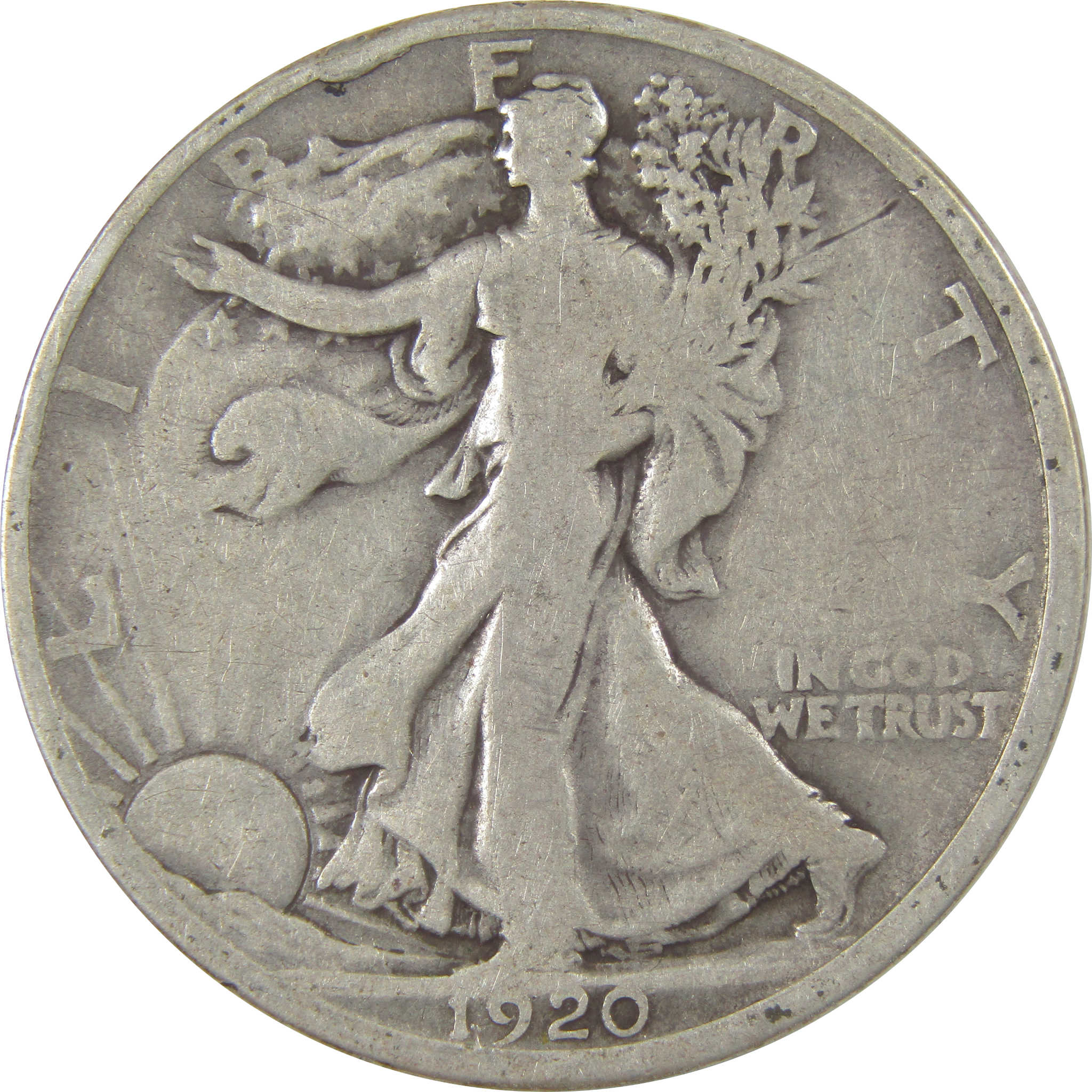 1920 D Liberty Walking Silver Half Dollar VG Very Good Coin SKU:I24154