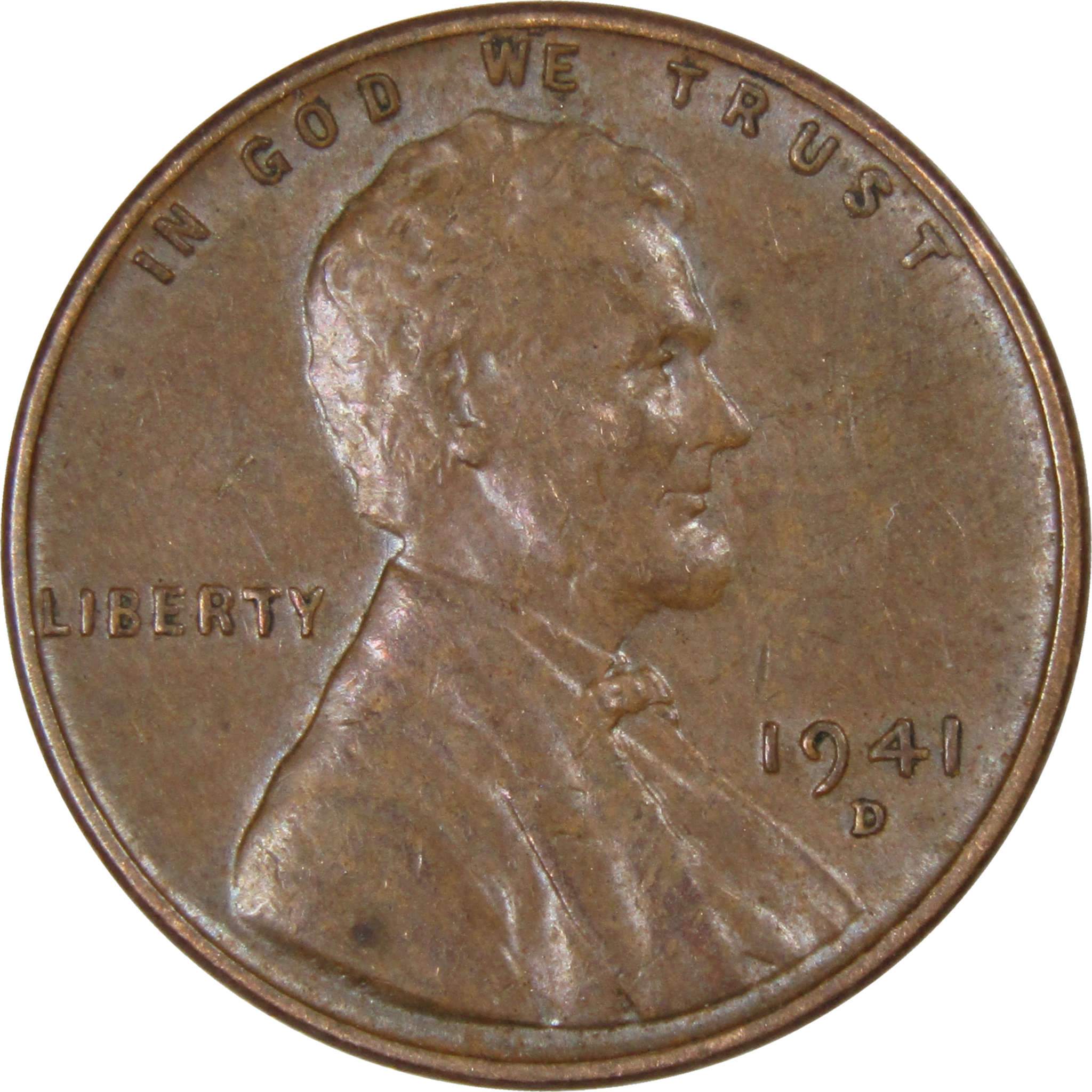 1941 D Lincoln Wheat Cent Circulated Penny 1c Coin Collectible