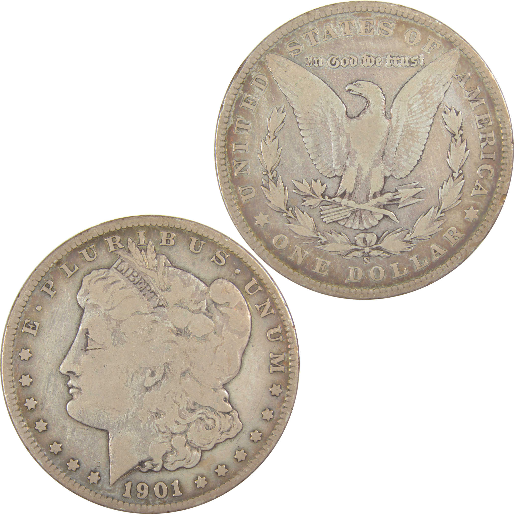 1901 S Morgan Dollar VG Very Good Silver $1 Coin SKU:I19941 - Morgan coin - Morgan silver dollar - Morgan silver dollar for sale - Profile Coins & Collectibles