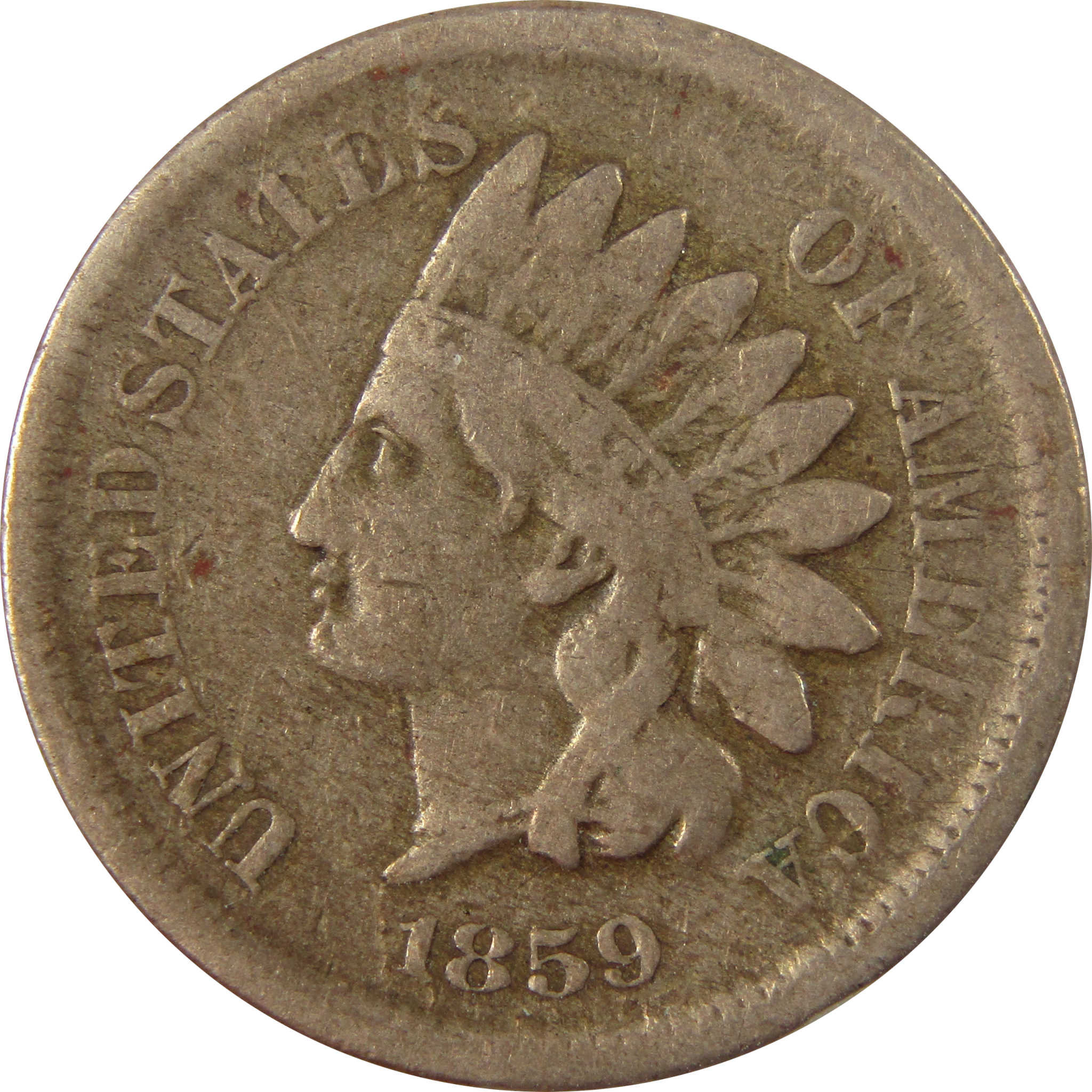 1859 Indian Head Cent VG Very Good Details Penny 1c Coin SKU:CP1252