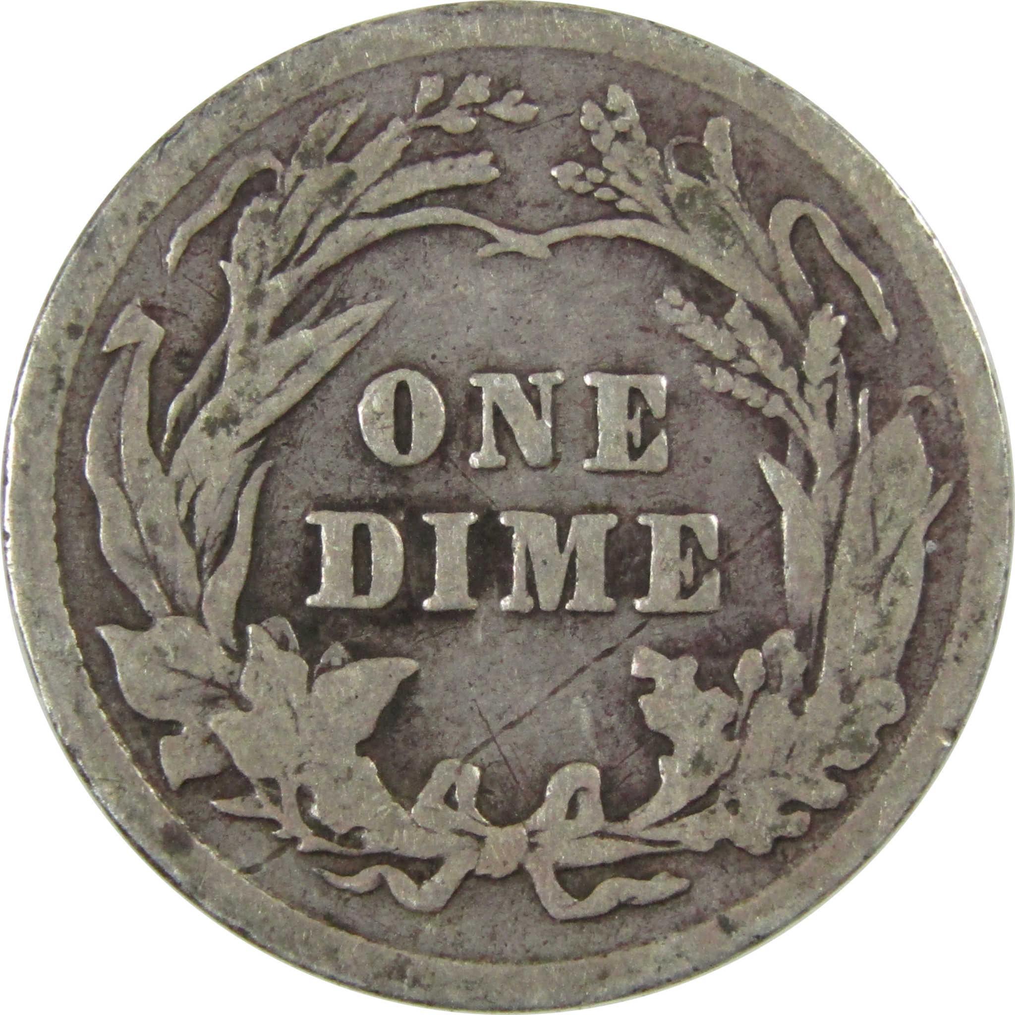 1902 Barber Silver Dime AG About Good 10c Coin Collectible SKU:CP719